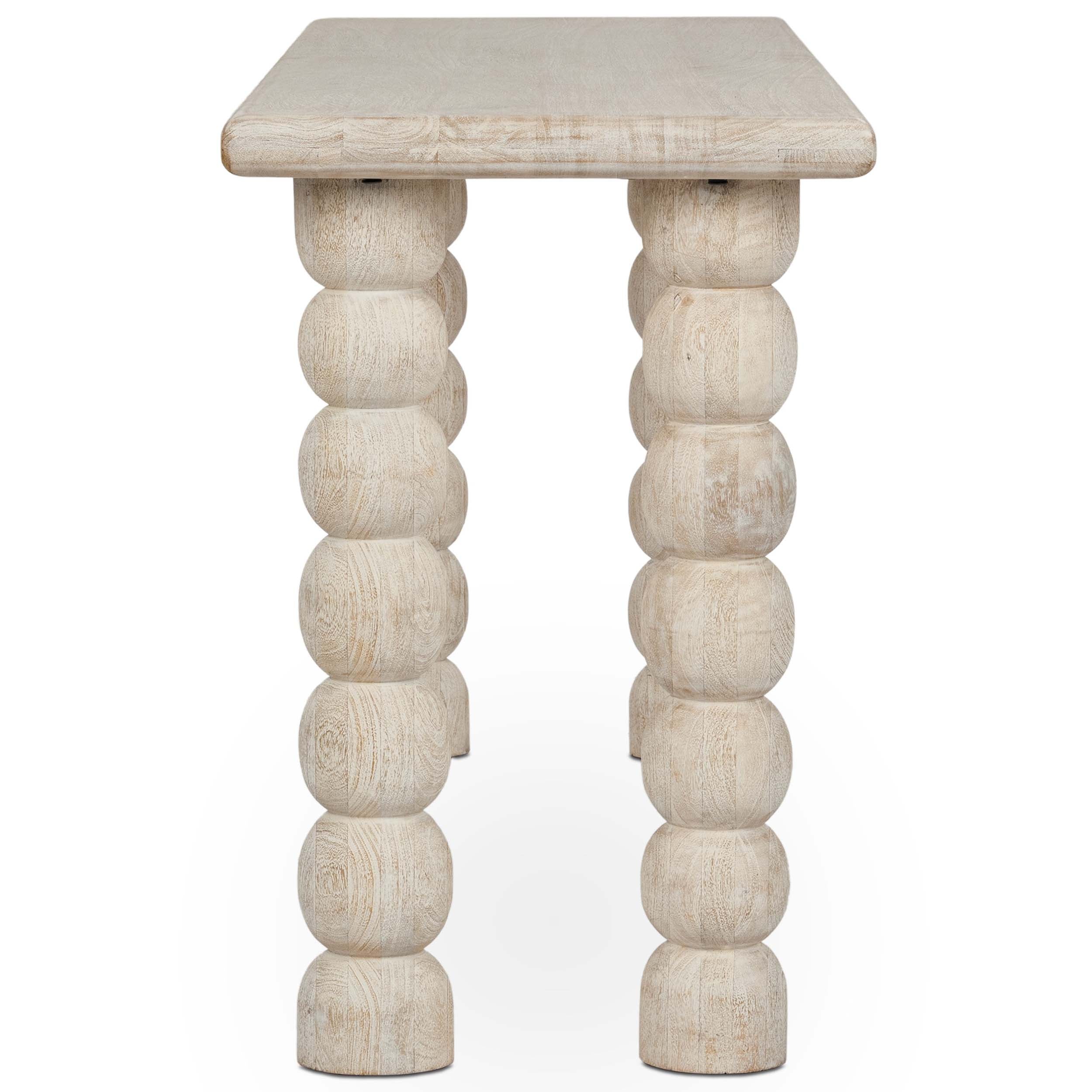 Adir Solid Wood Console Table, Cream