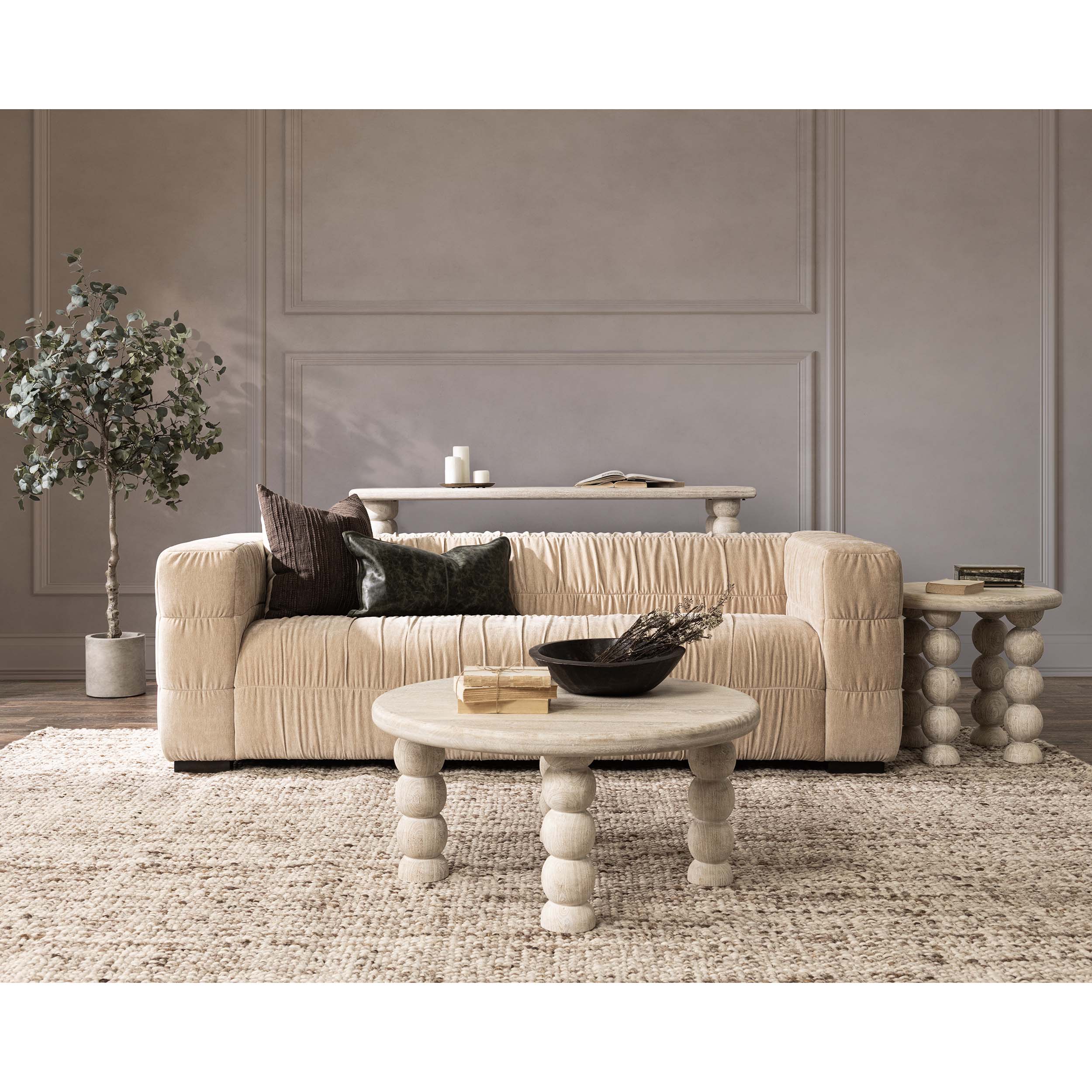 Adir Solid Wood Console Table, Cream