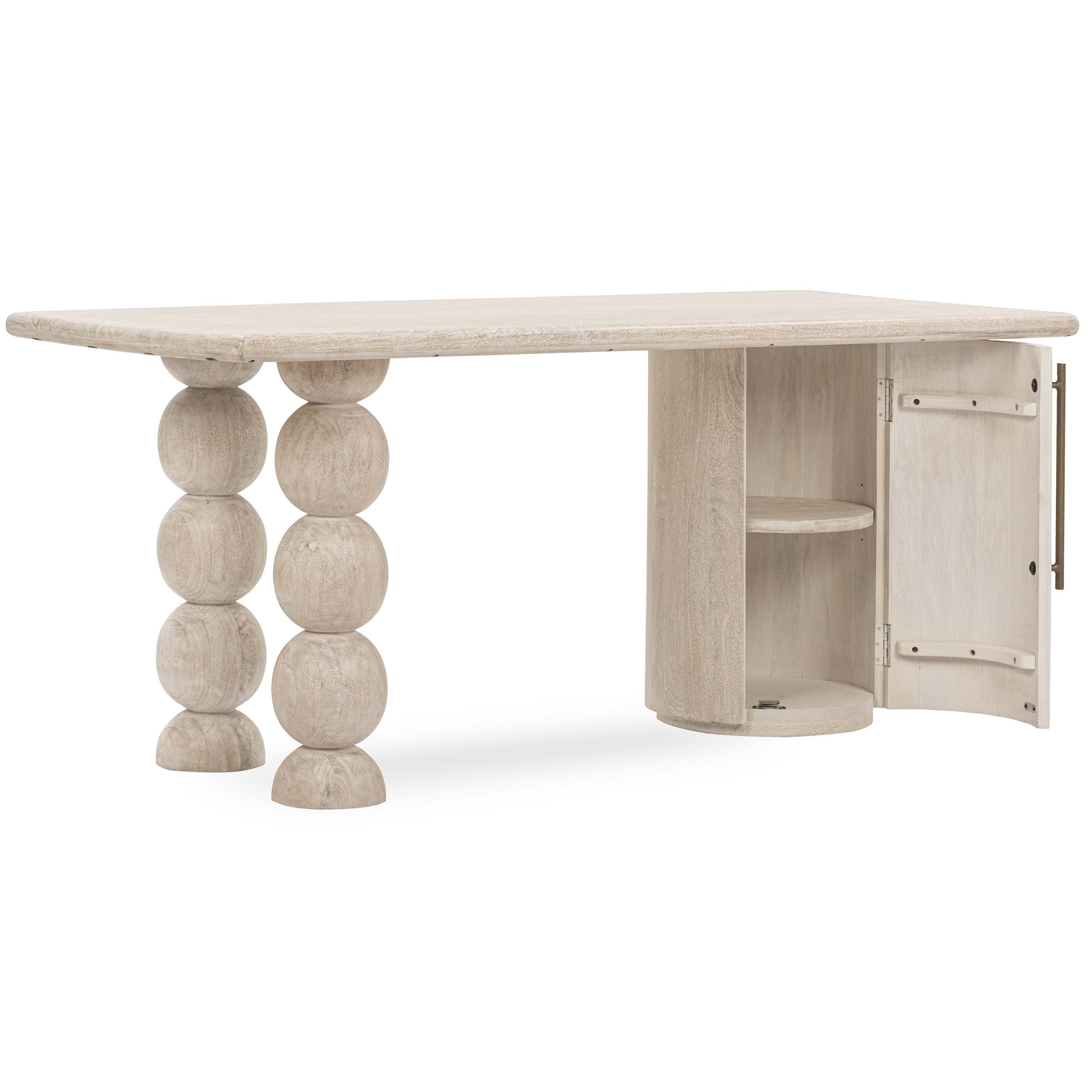 Adir Solid Wood Desk, Cream