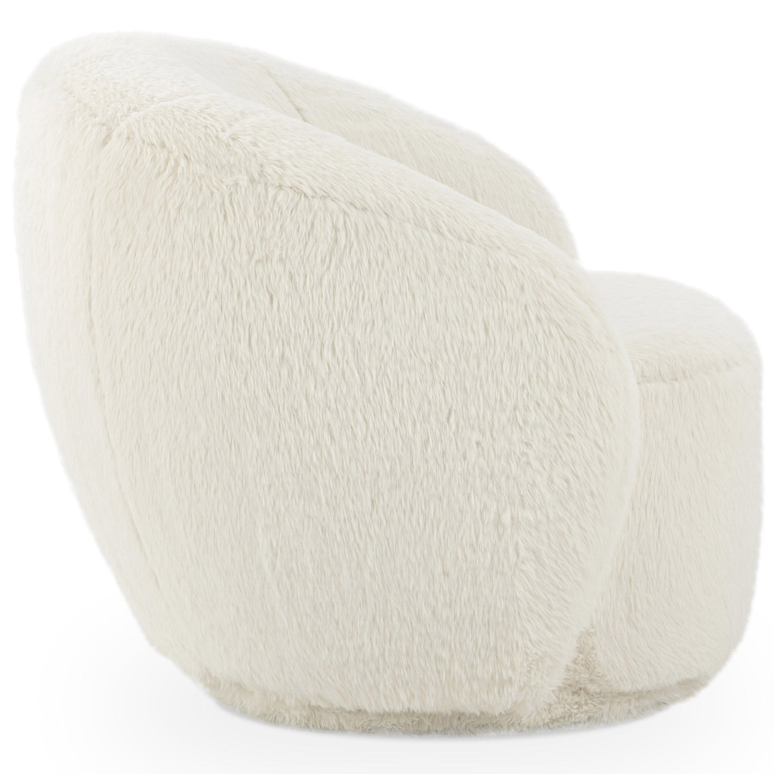 Adley Plush Swivel Chair, Vanilla
