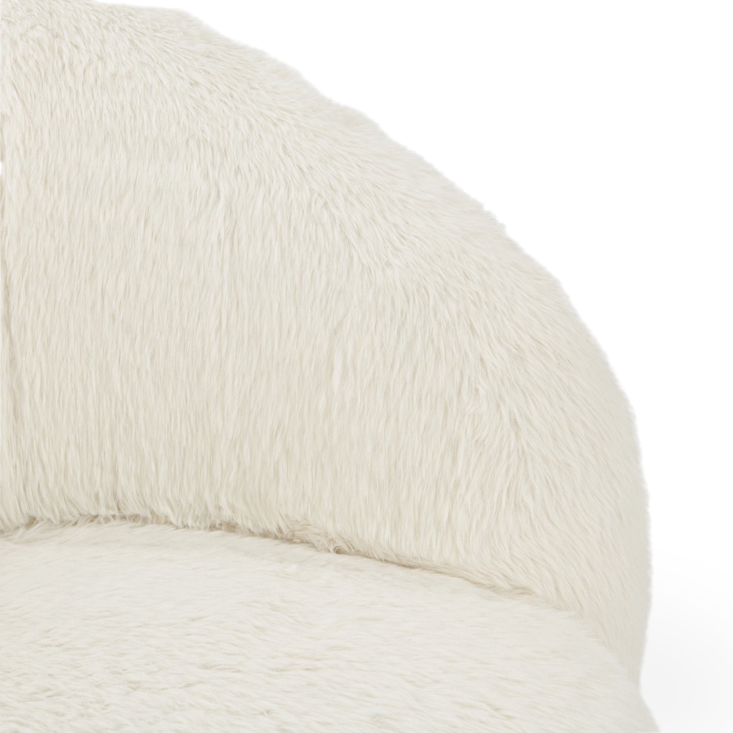 Adley Plush Swivel Chair, Vanilla