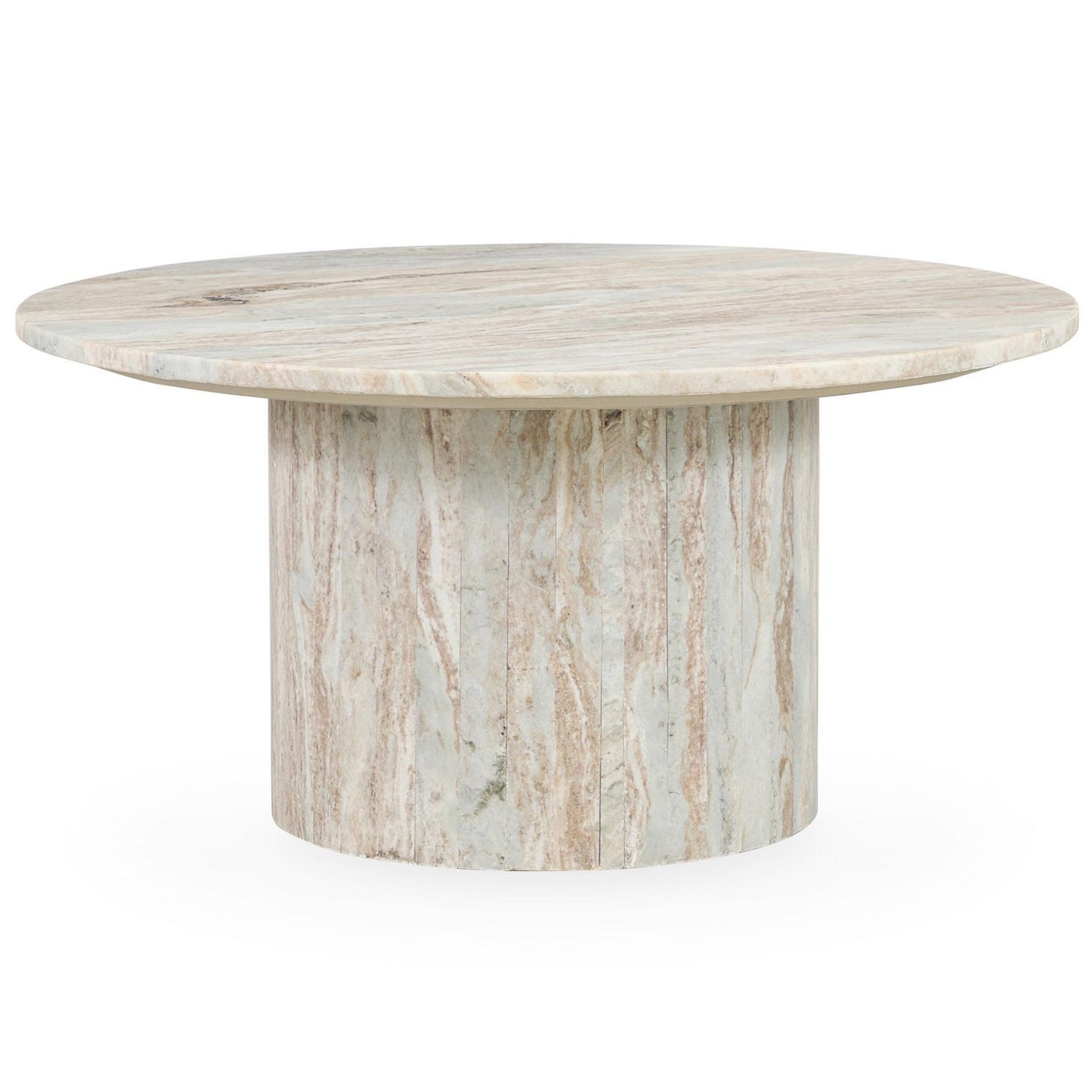 Amberly Marble Round Coffee Table, Rusty Gray