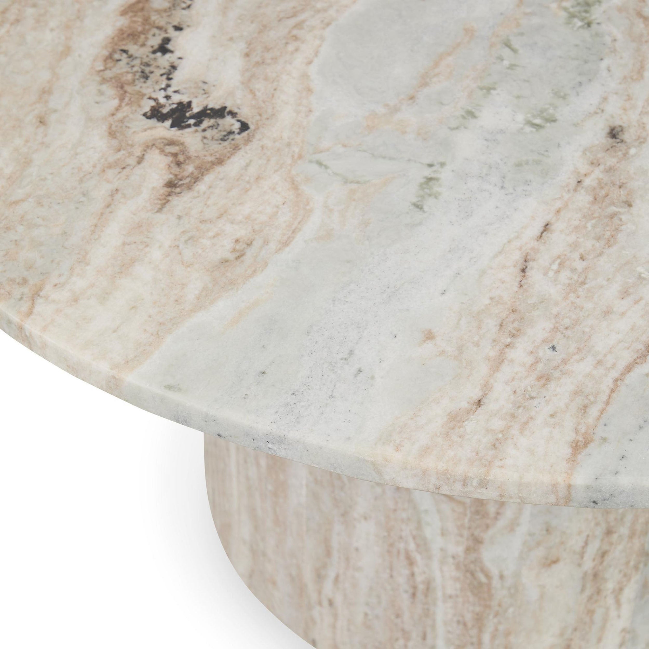 Amberly Marble Round Coffee Table, Rusty Gray