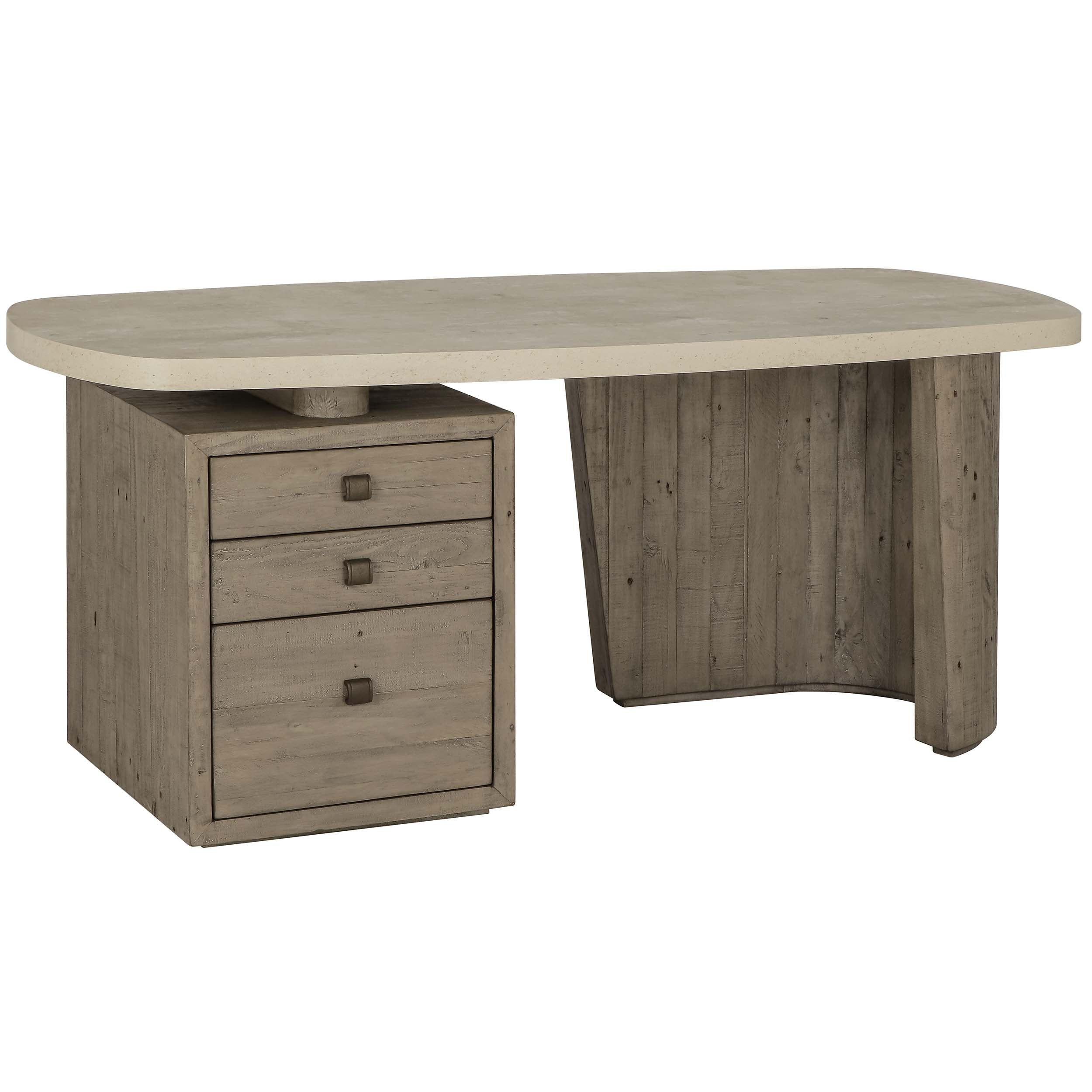 Angus Solid Wood Desk, Antique White