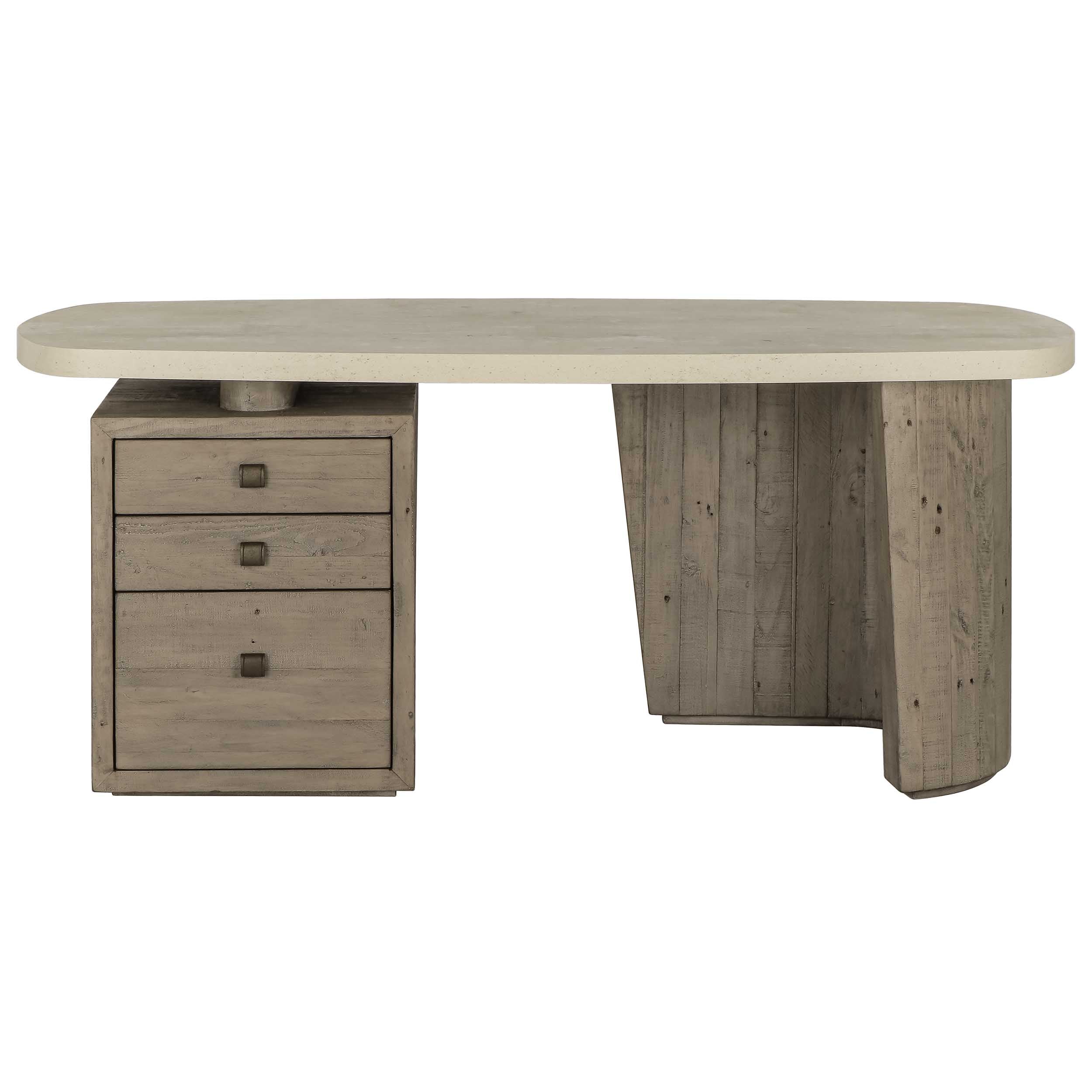 Angus Solid Wood Desk, Antique White