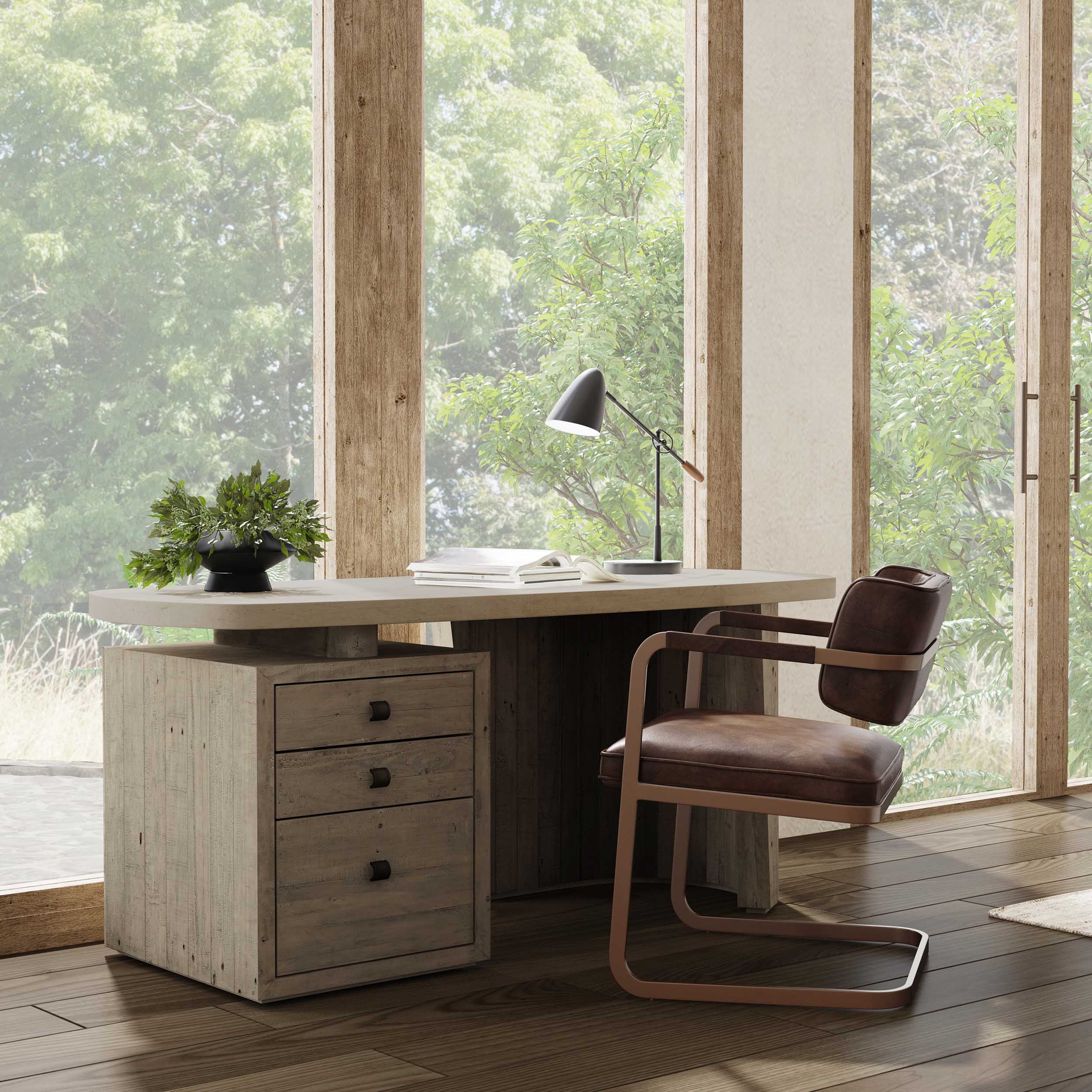Angus Solid Wood Desk, Antique White
