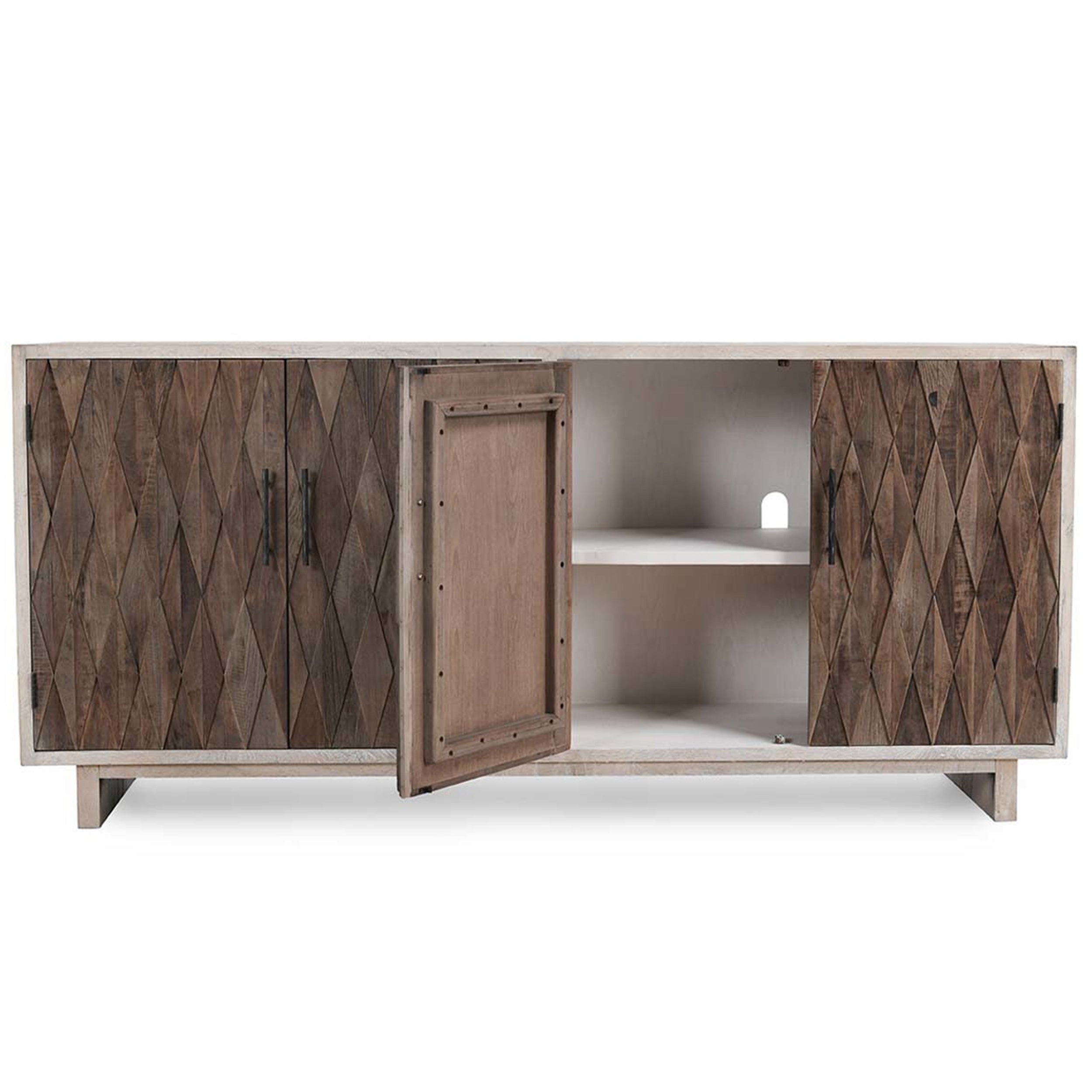 Anton 4Dr Cabinet, Black/Natural