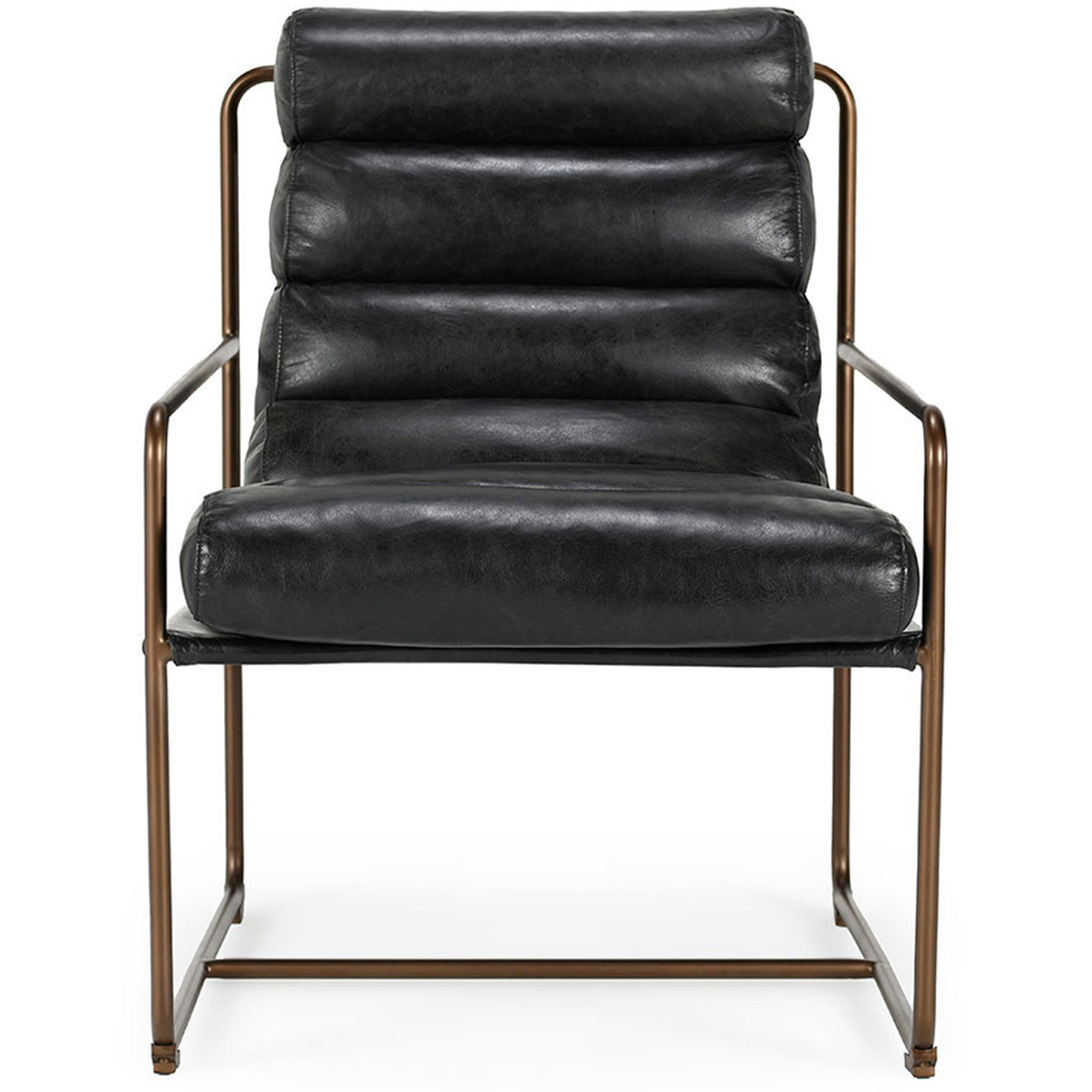 Argo Leather Accent Chair, Jet Black