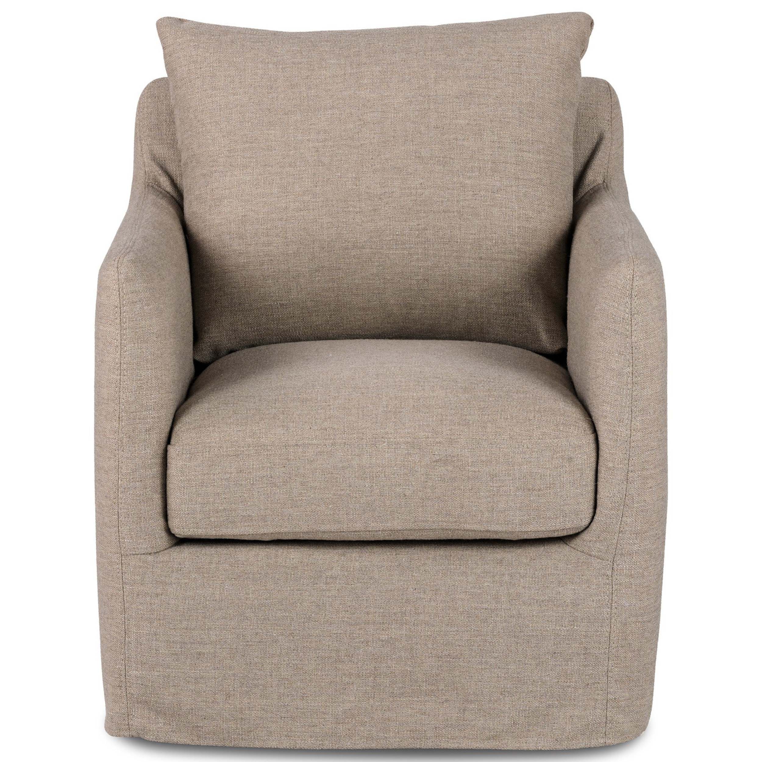 Banks Slipcover Swivel Chair, Alcala Taupe