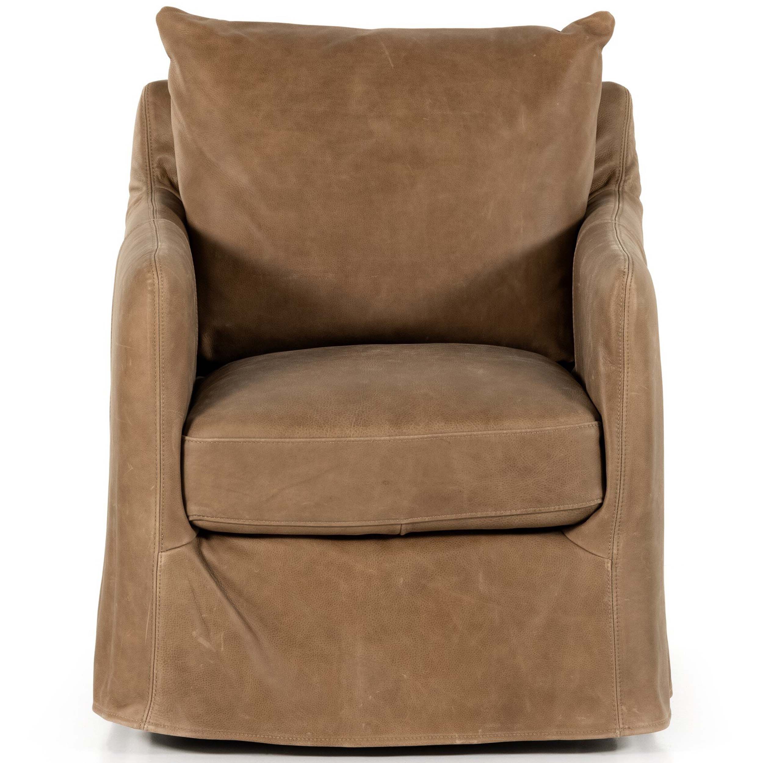 Banks Slipcover Swivel Chair, Palermo Drift