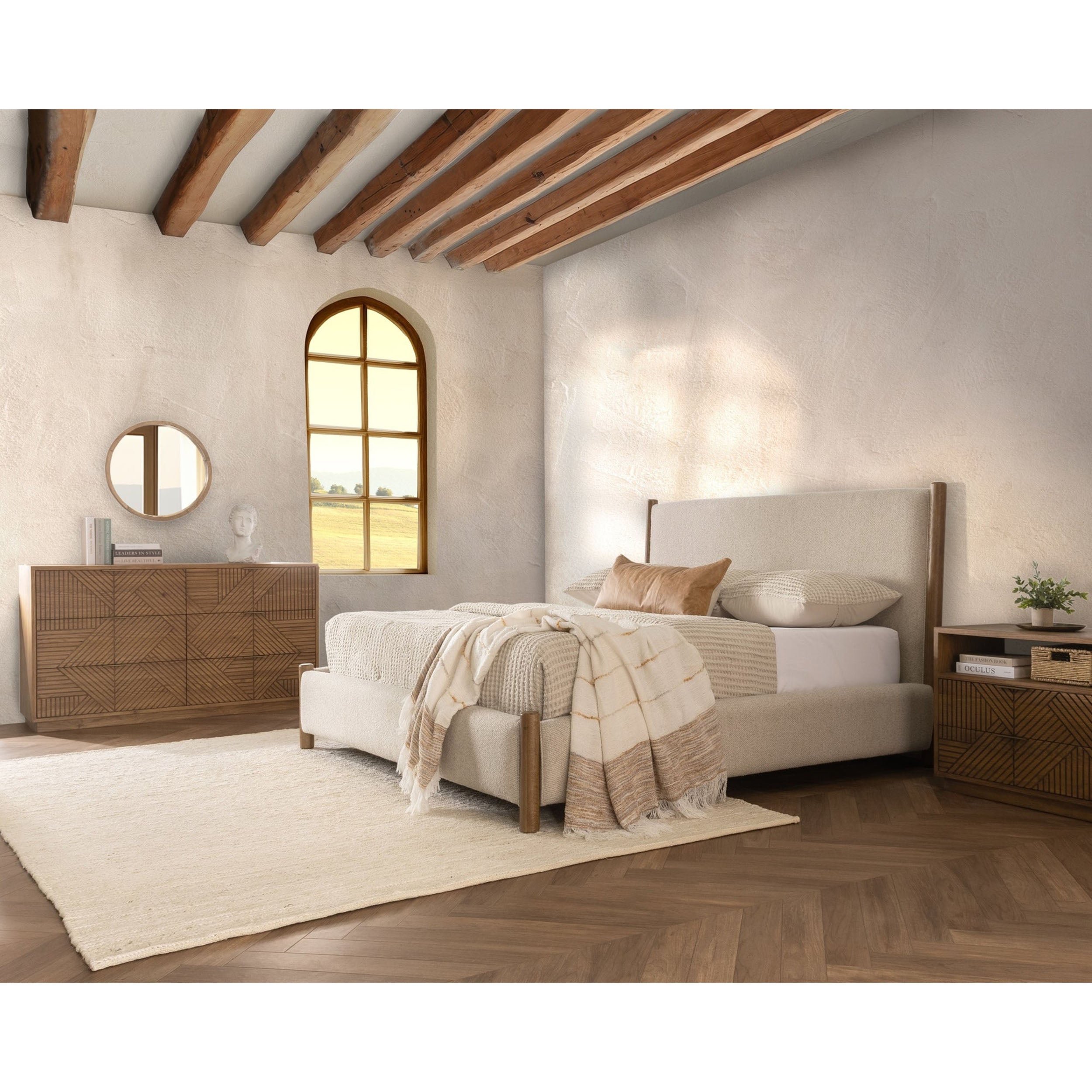 Bennington Upholstered Bed, Dusty Beige