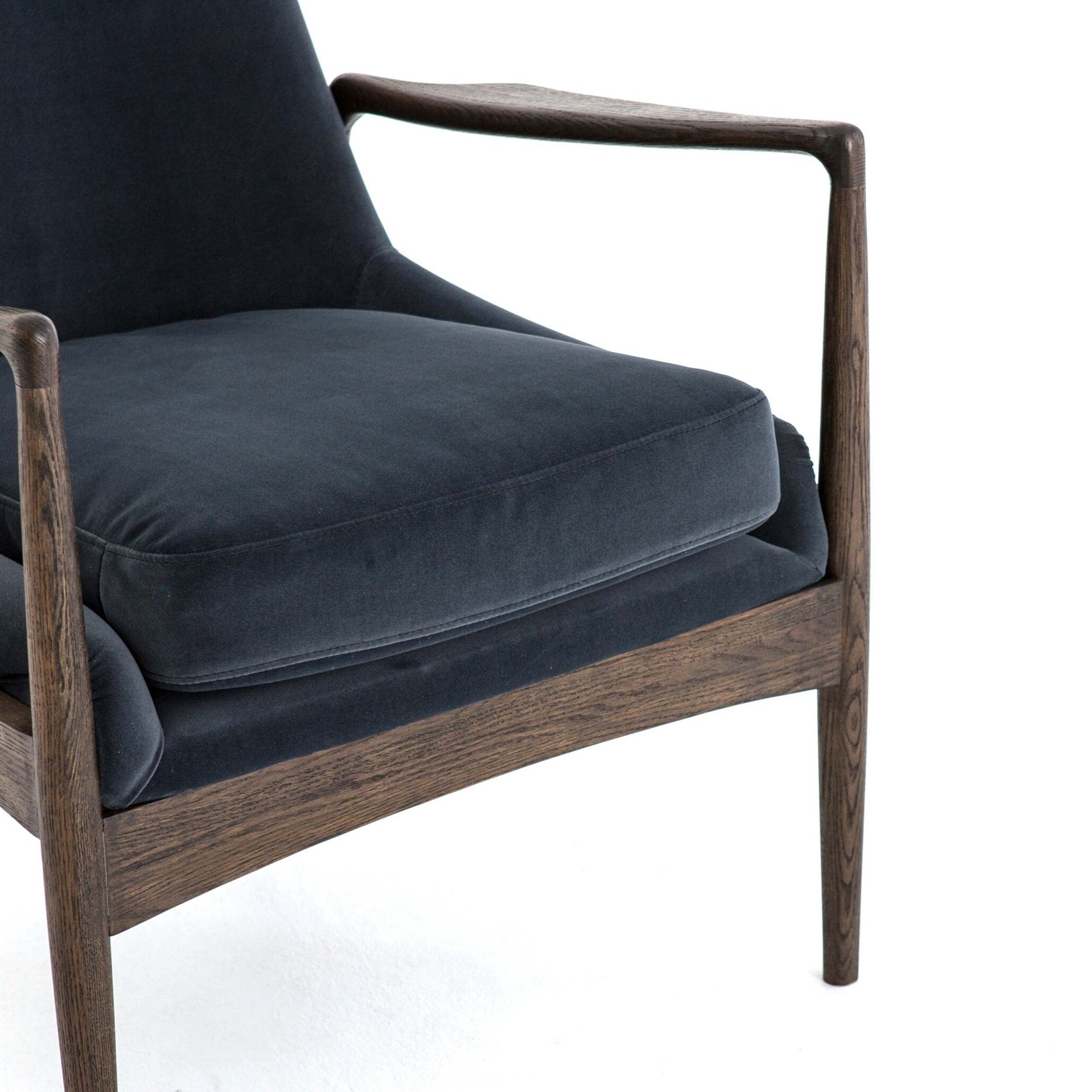 Braden Chair, Modern Velvet Shadow