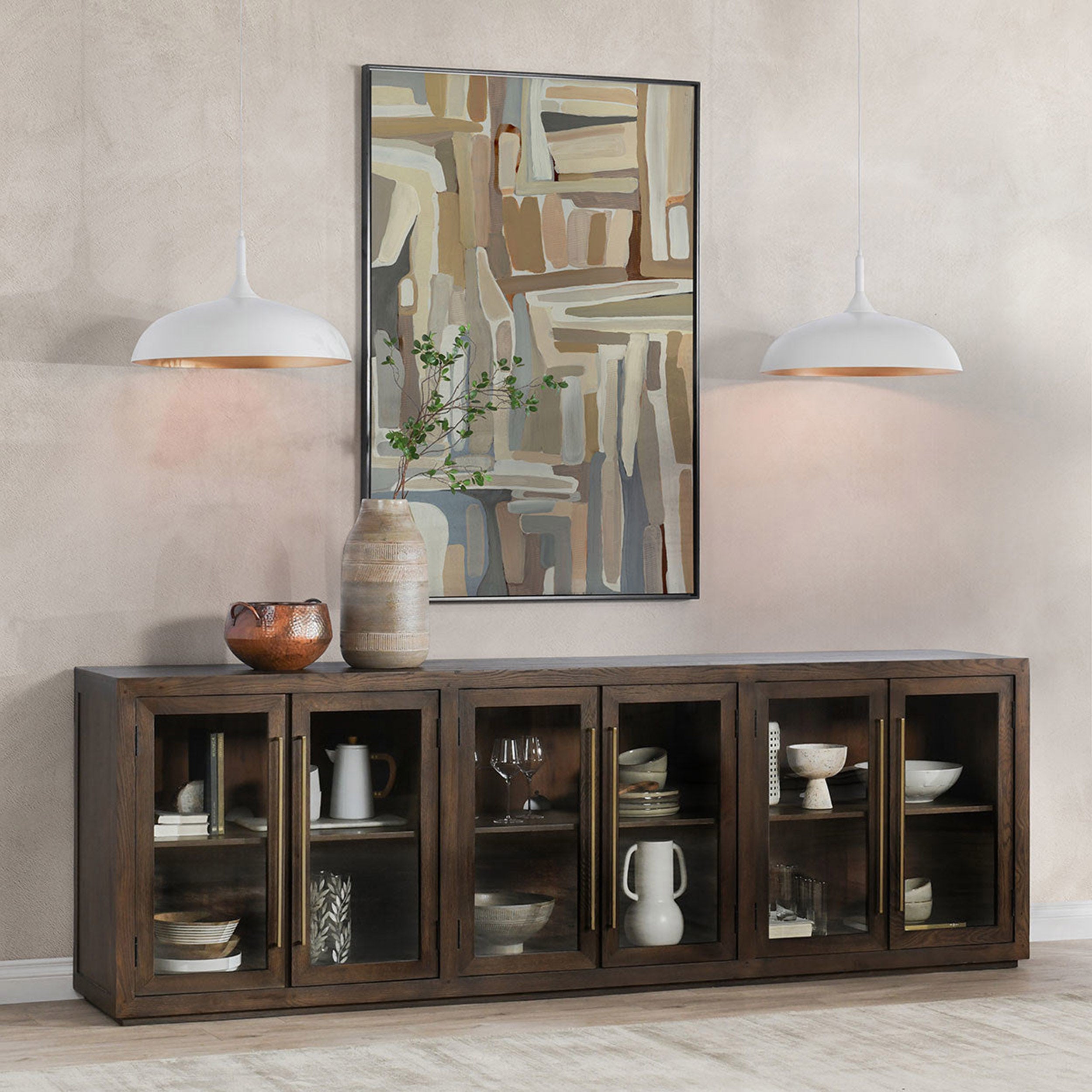 Bradley Solid Wood 6 Dr Cabinet, Landmark Brown