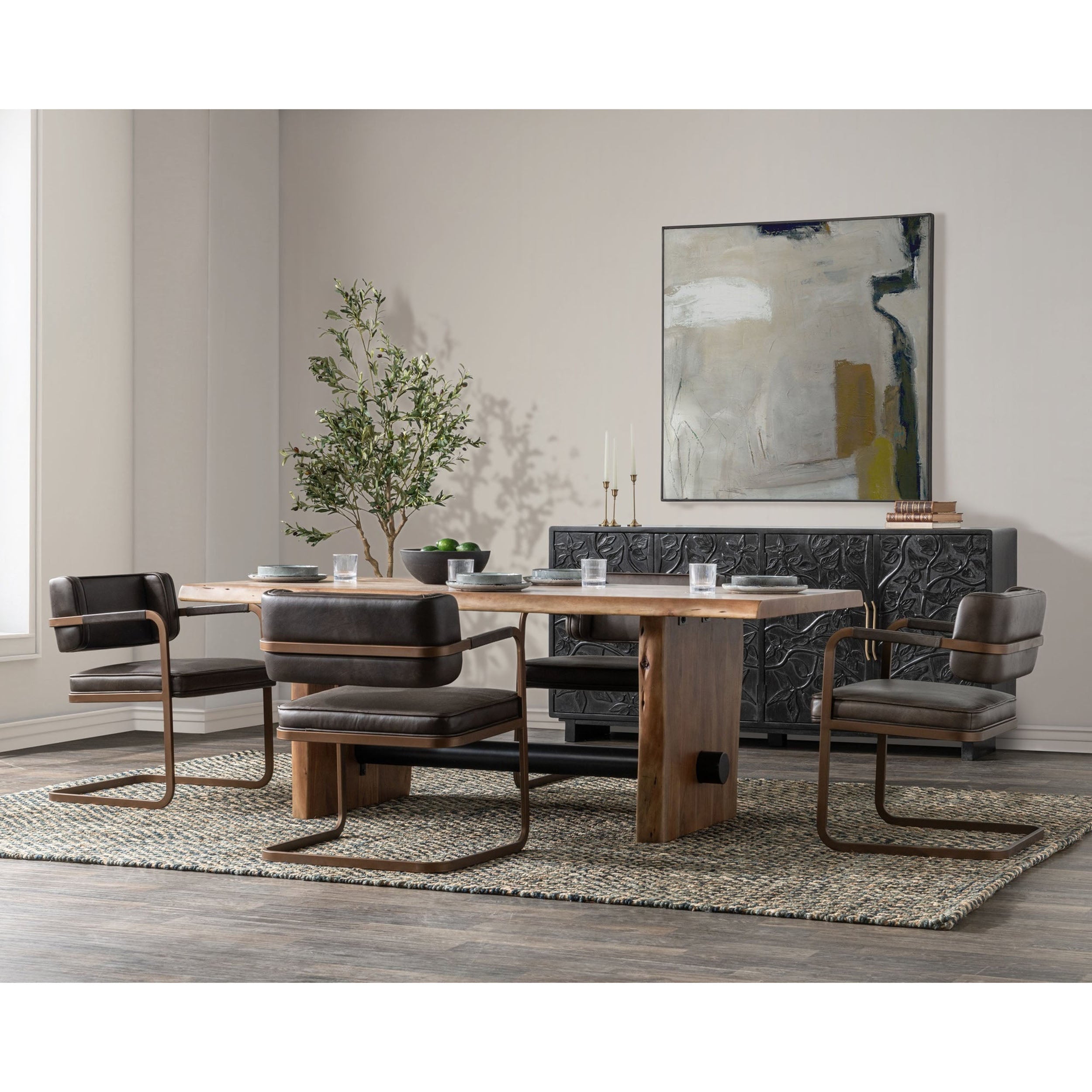 Brinton Live Edge Dining Table, Natural