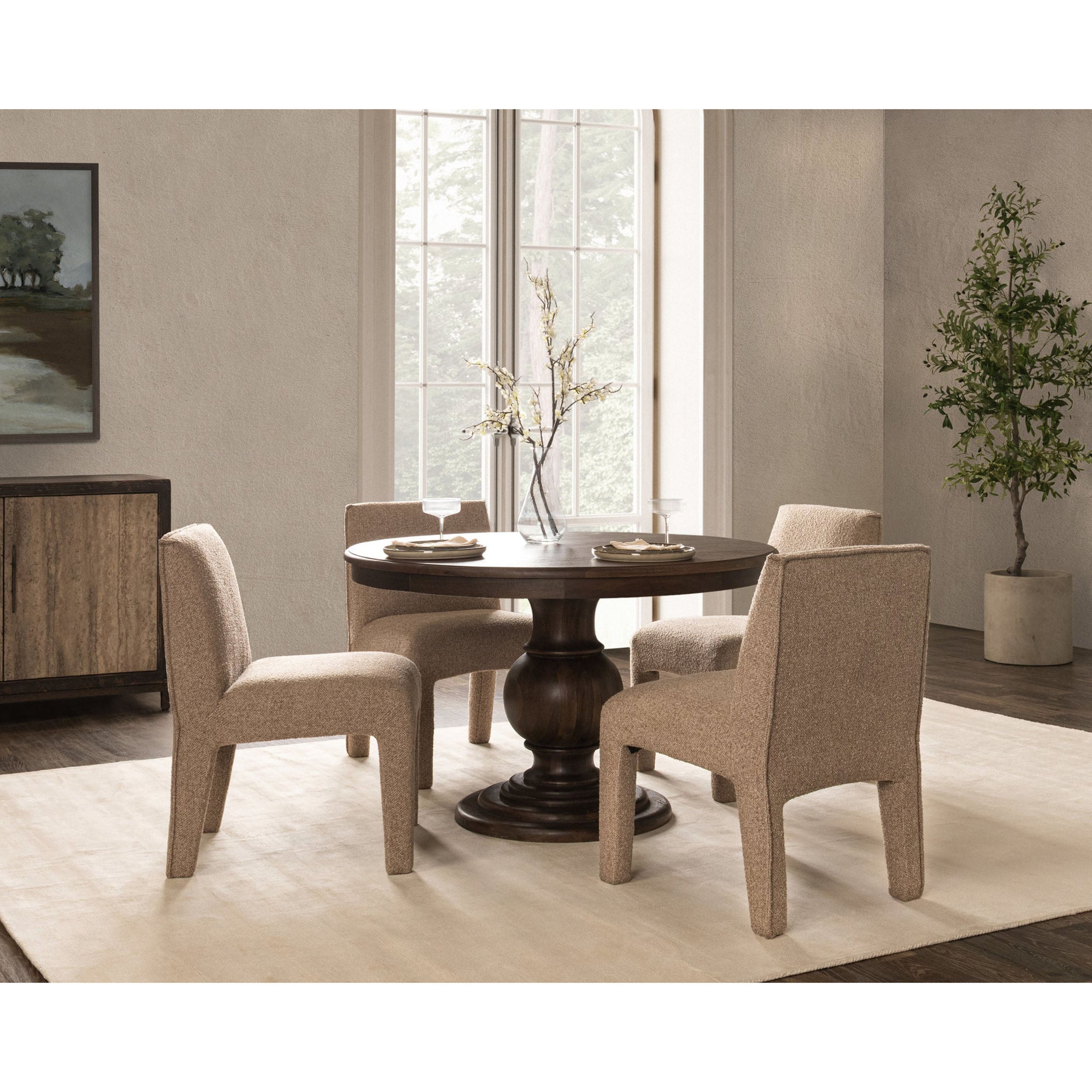 Brookside Solid Wood Dining Table, Cocoa Brown