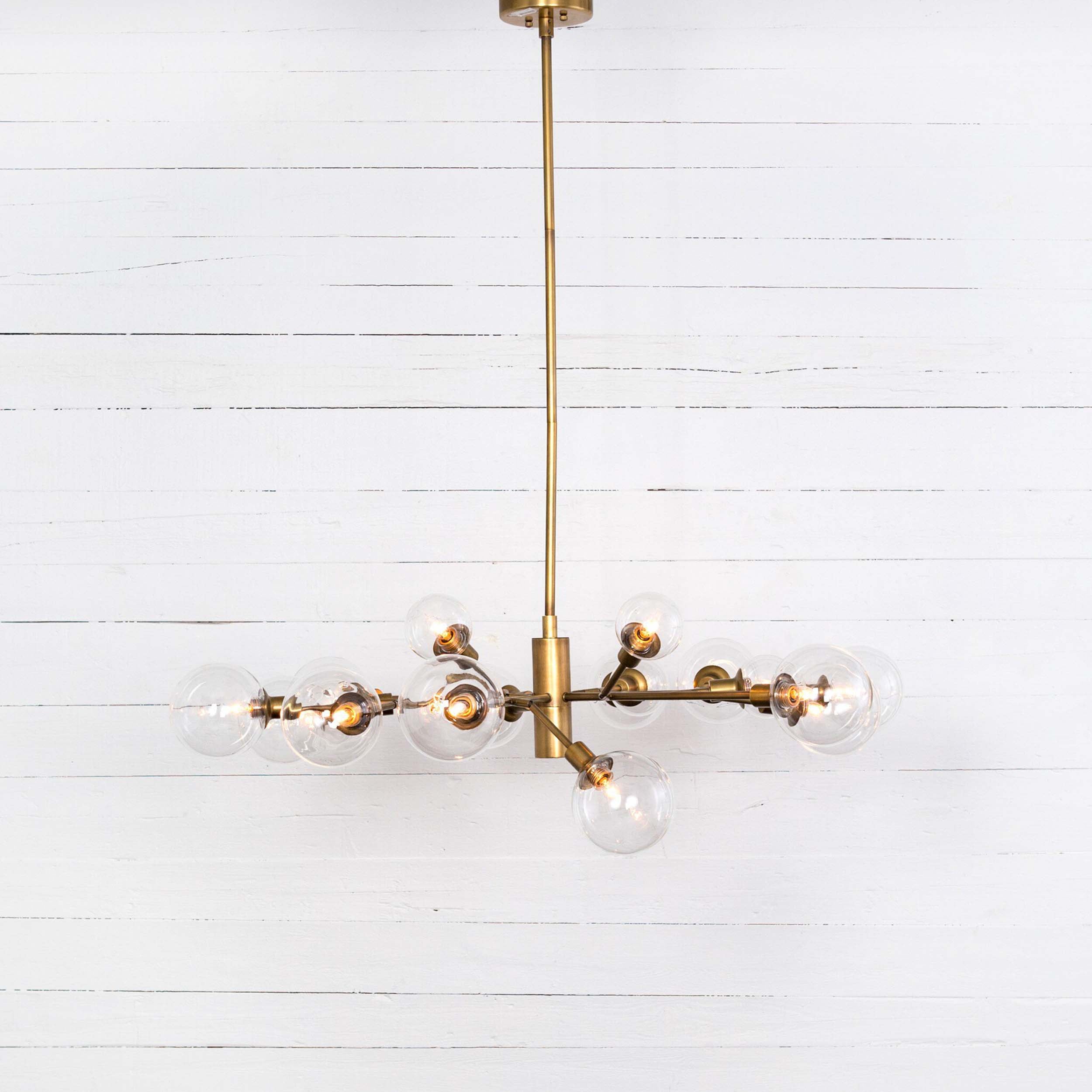 Pellman Chandelier, Matte Brass