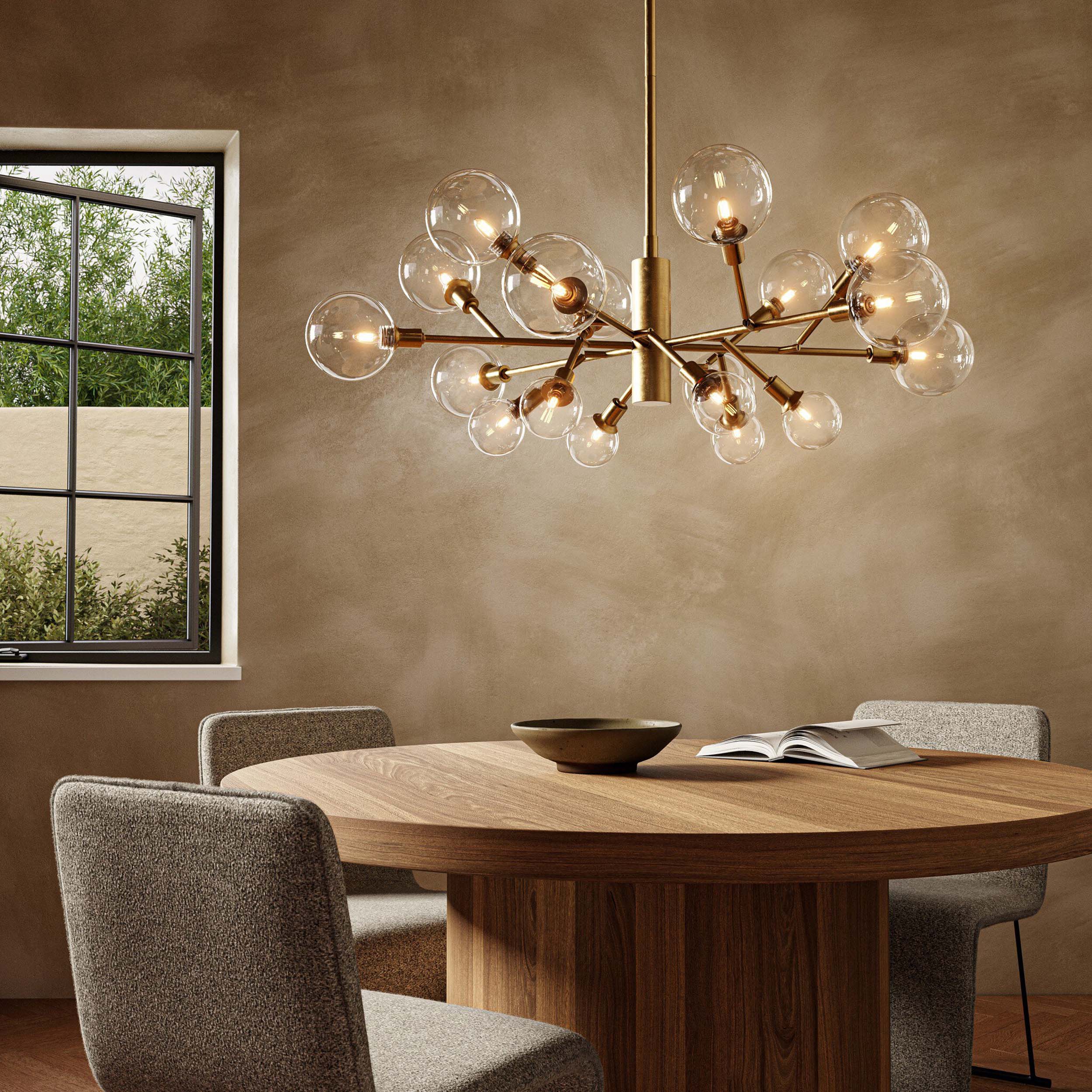Pellman Chandelier, Matte Brass