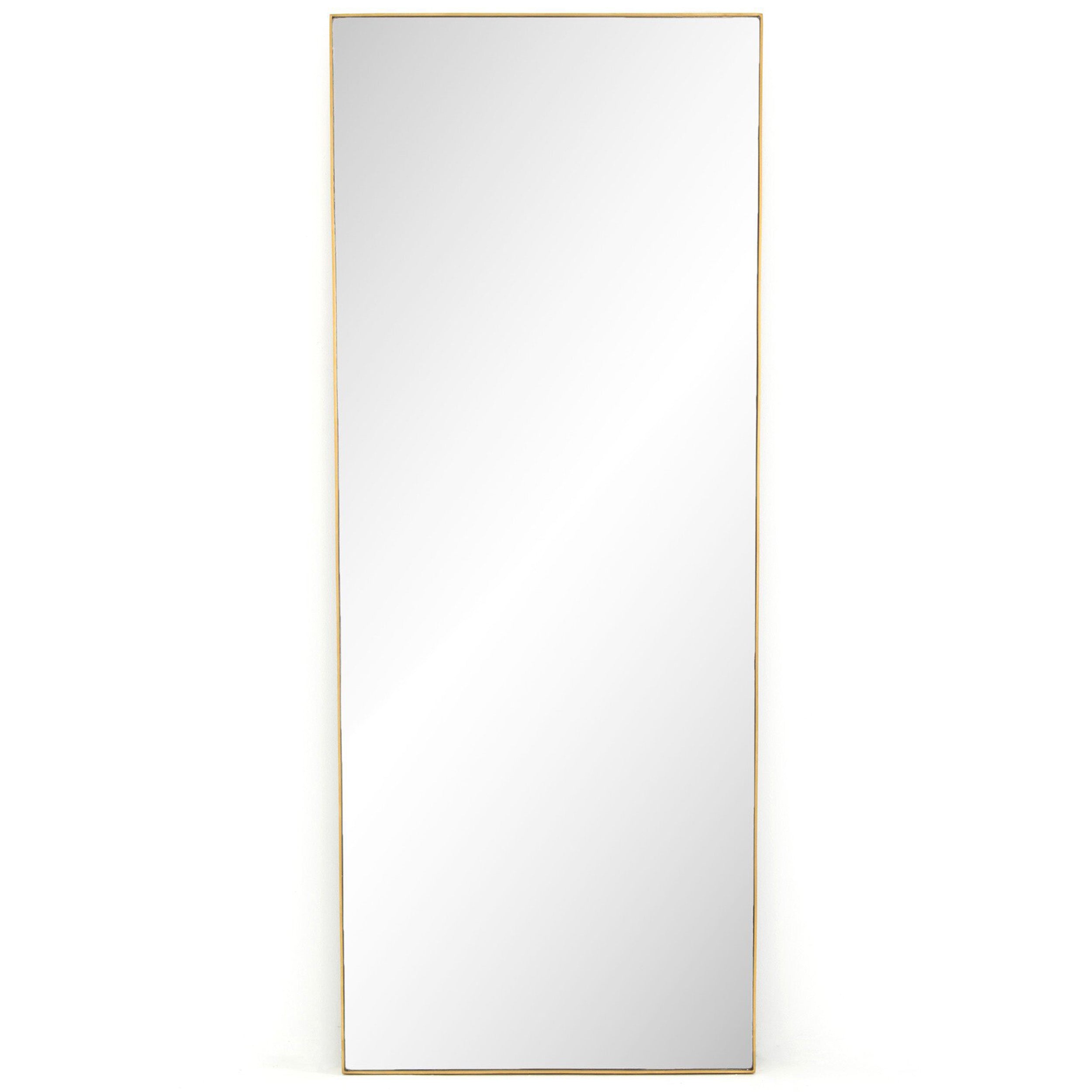 Bellvue Floor Mirror, Polished Brass