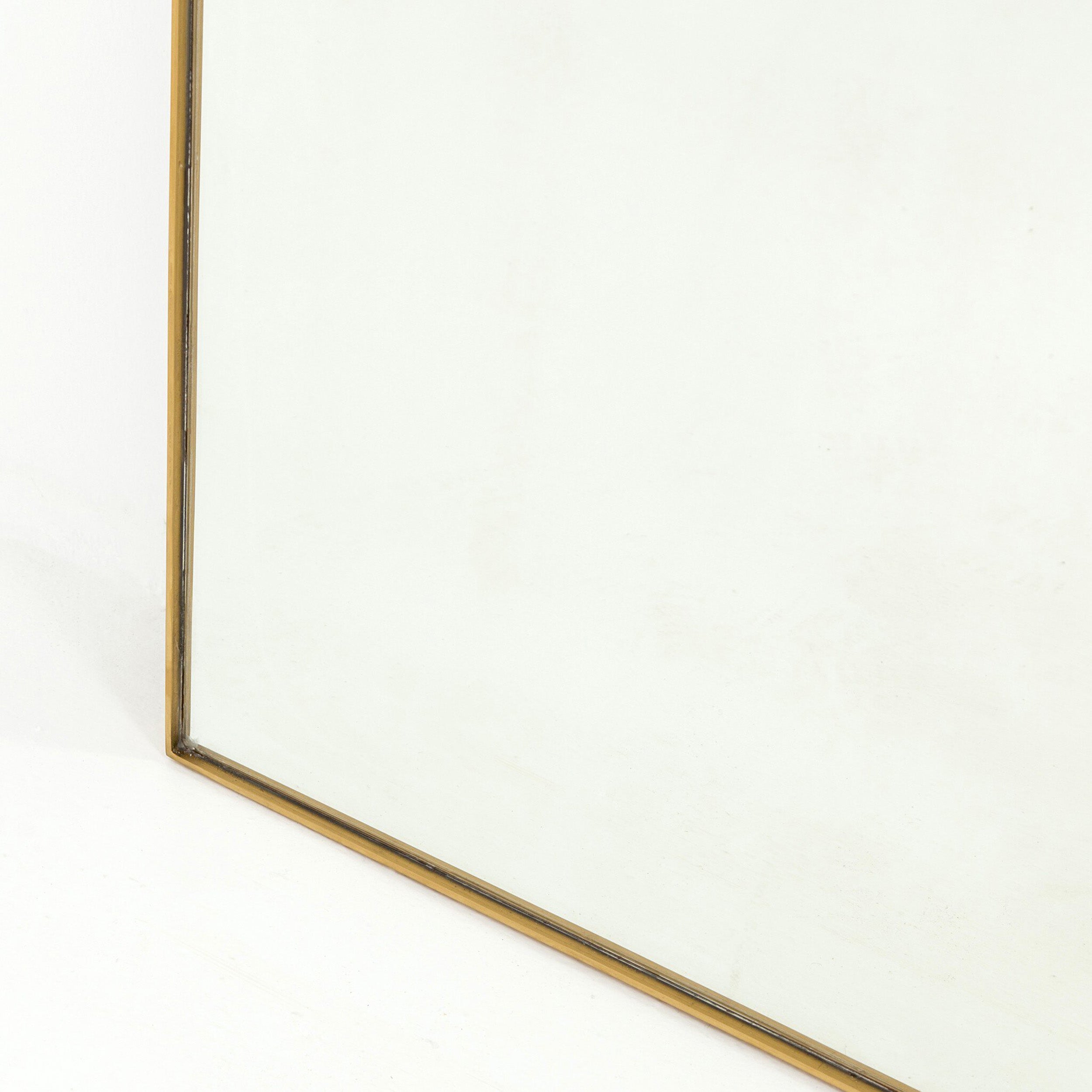 Bellvue Floor Mirror, Polished Brass