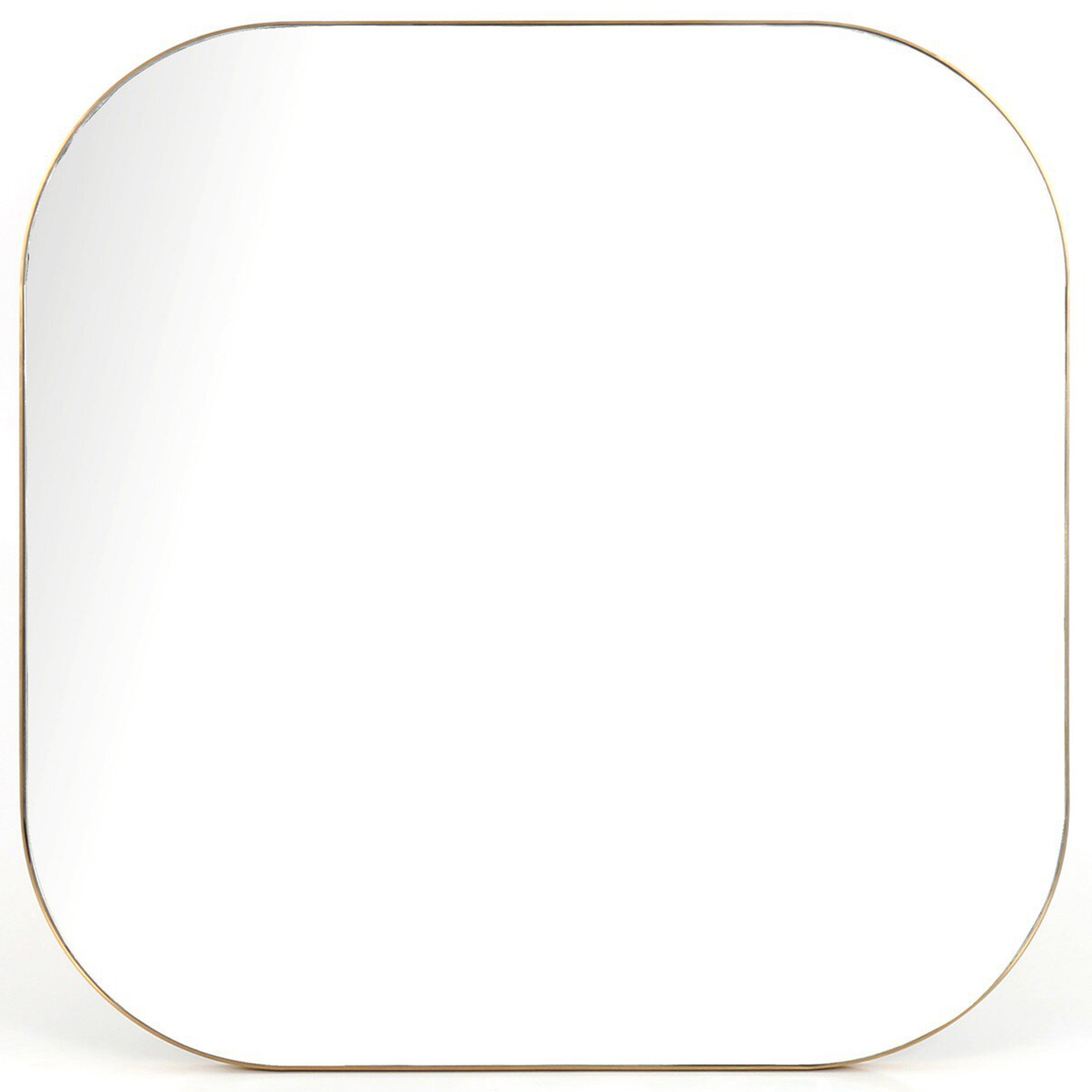 Bellvue Square Mirror, Polished Brass
