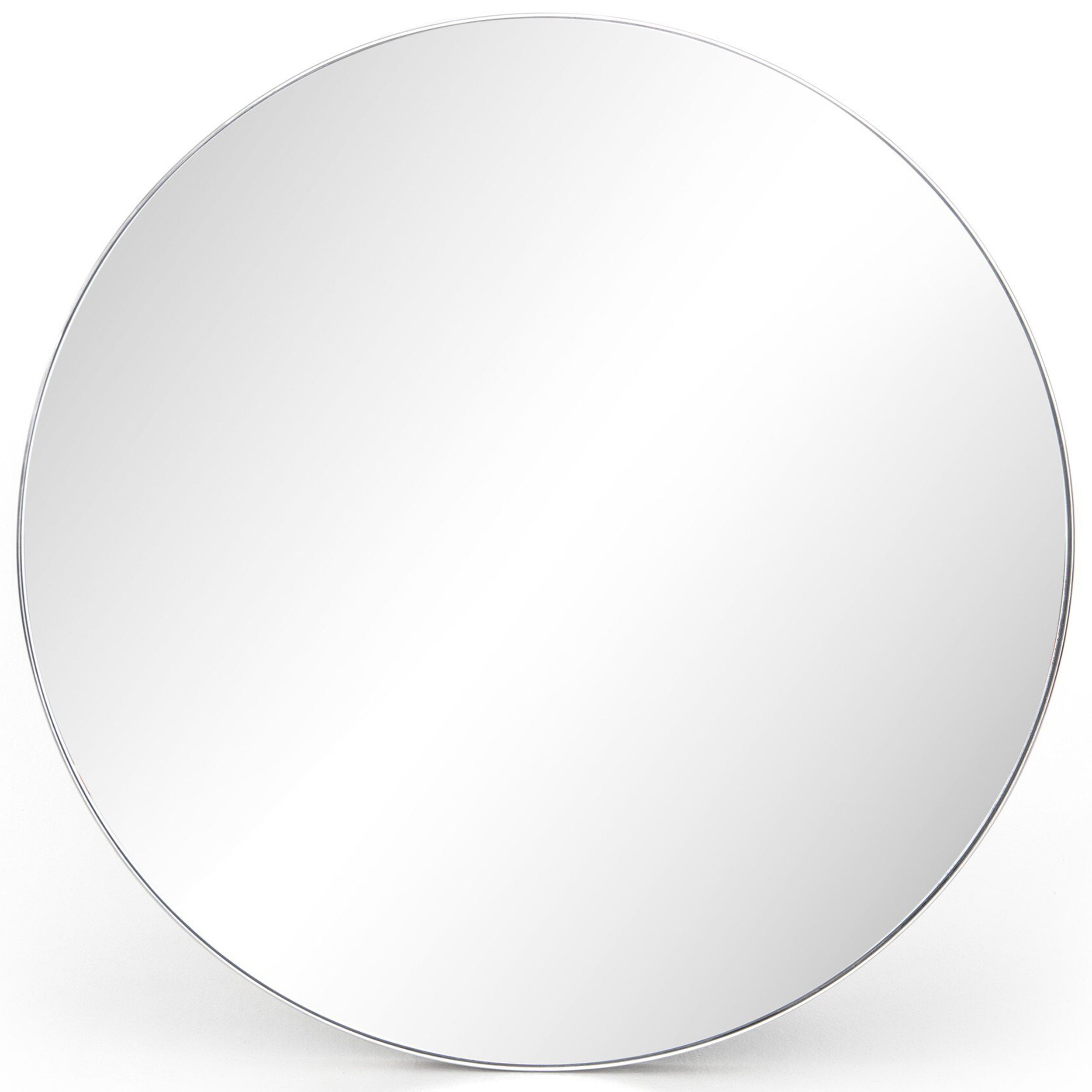 Bellvue Round Mirror, Shiny Steel