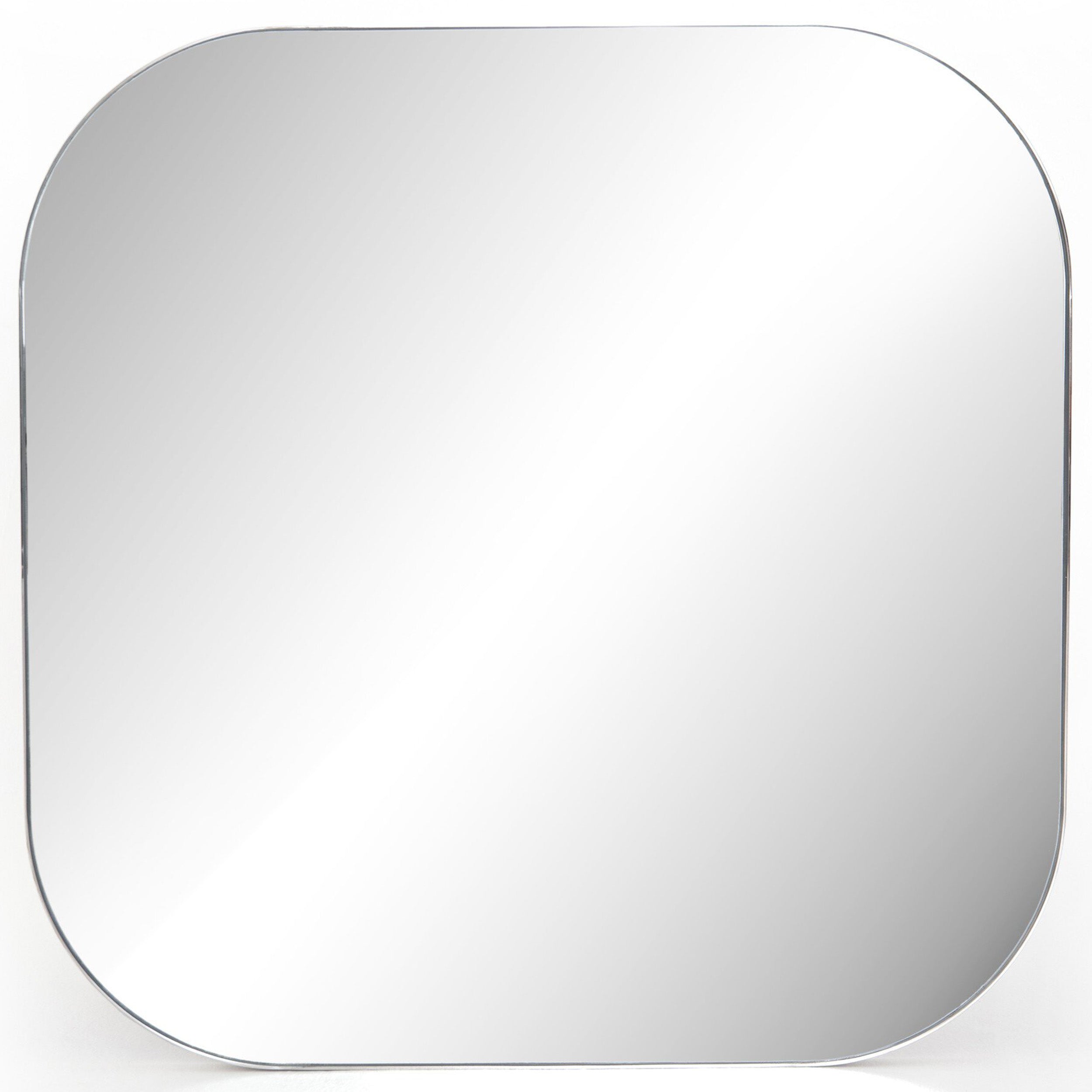 Bellvue Square Mirror, Shiny Steel