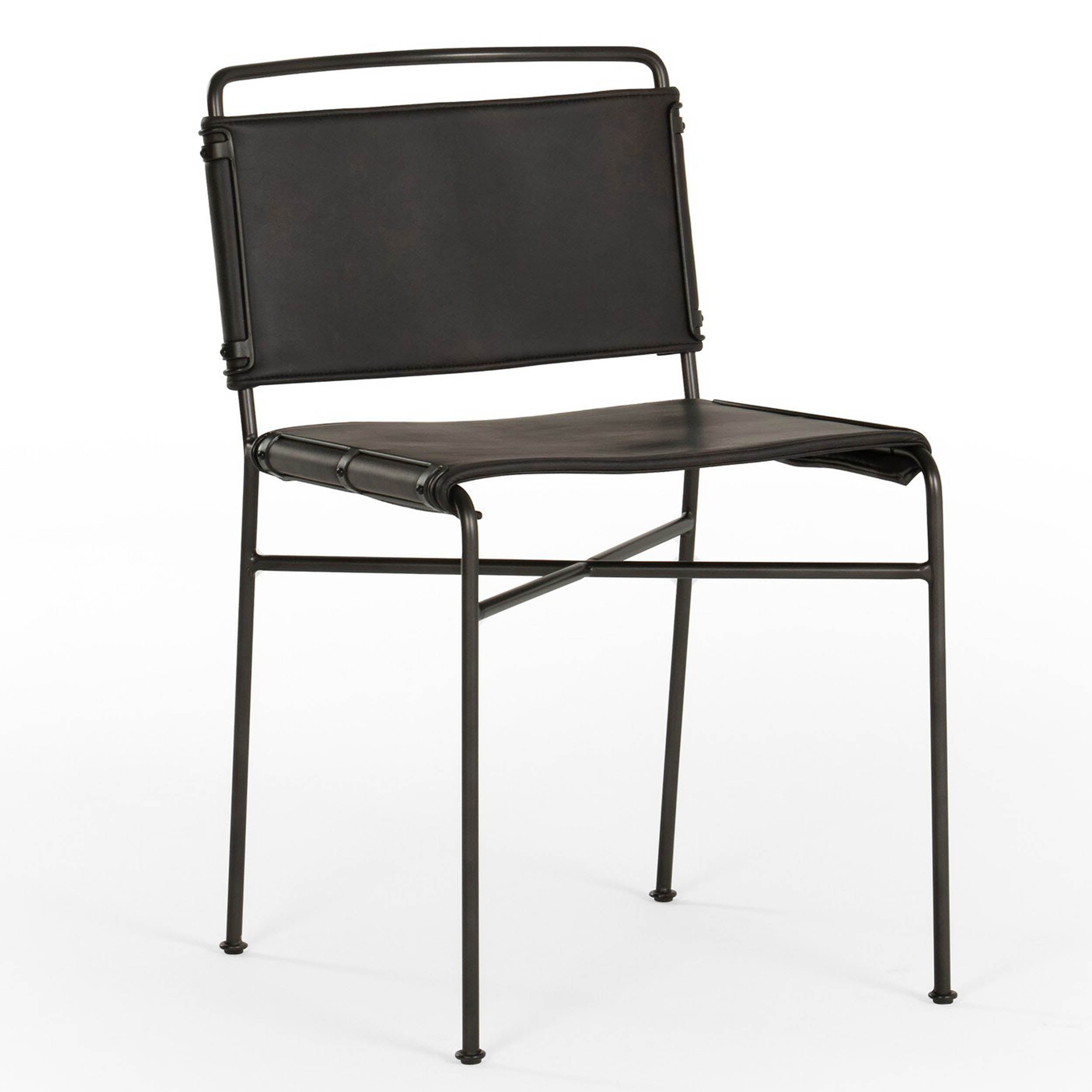 Wharton Dining Chair, Distressed Black