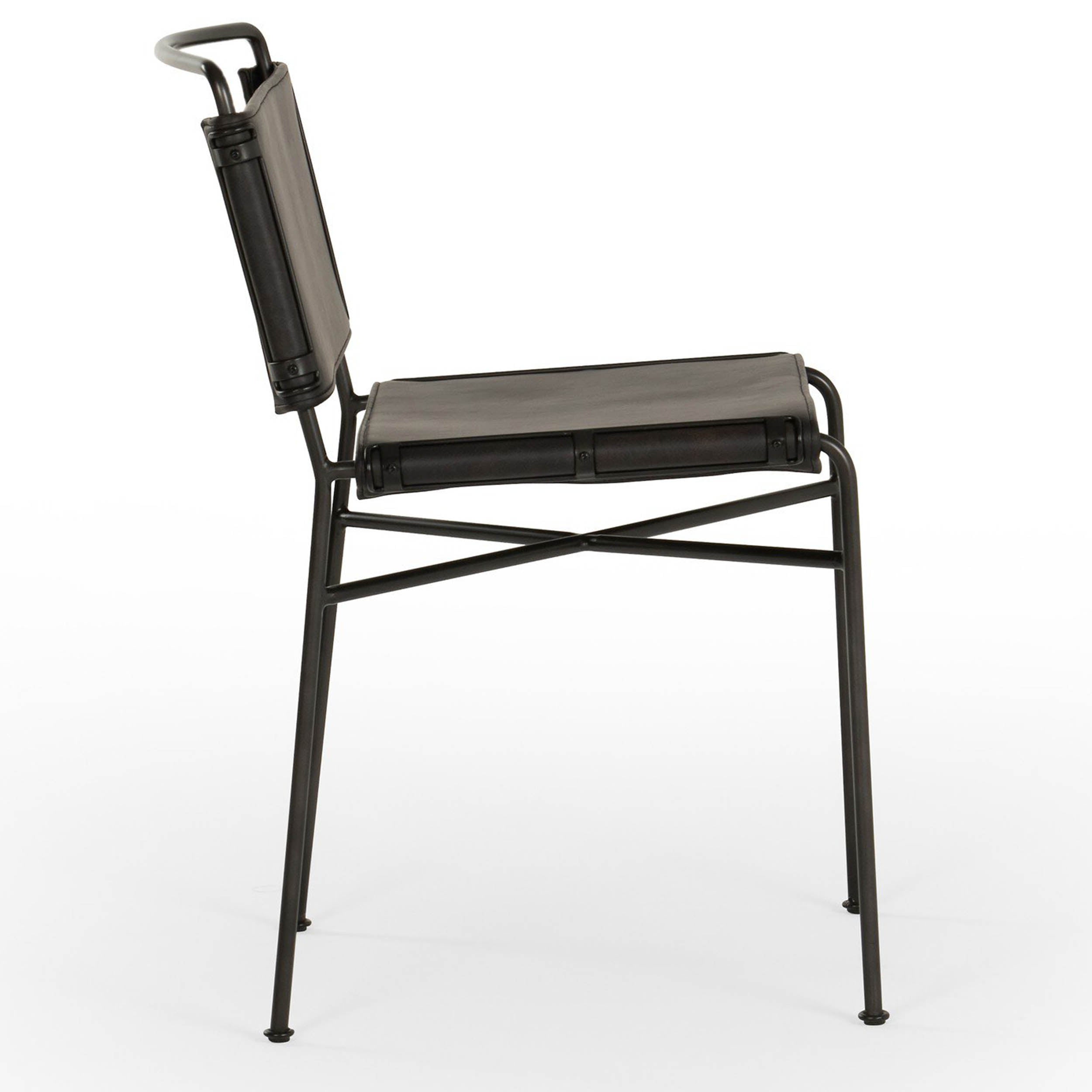Wharton Dining Chair, Distressed Black