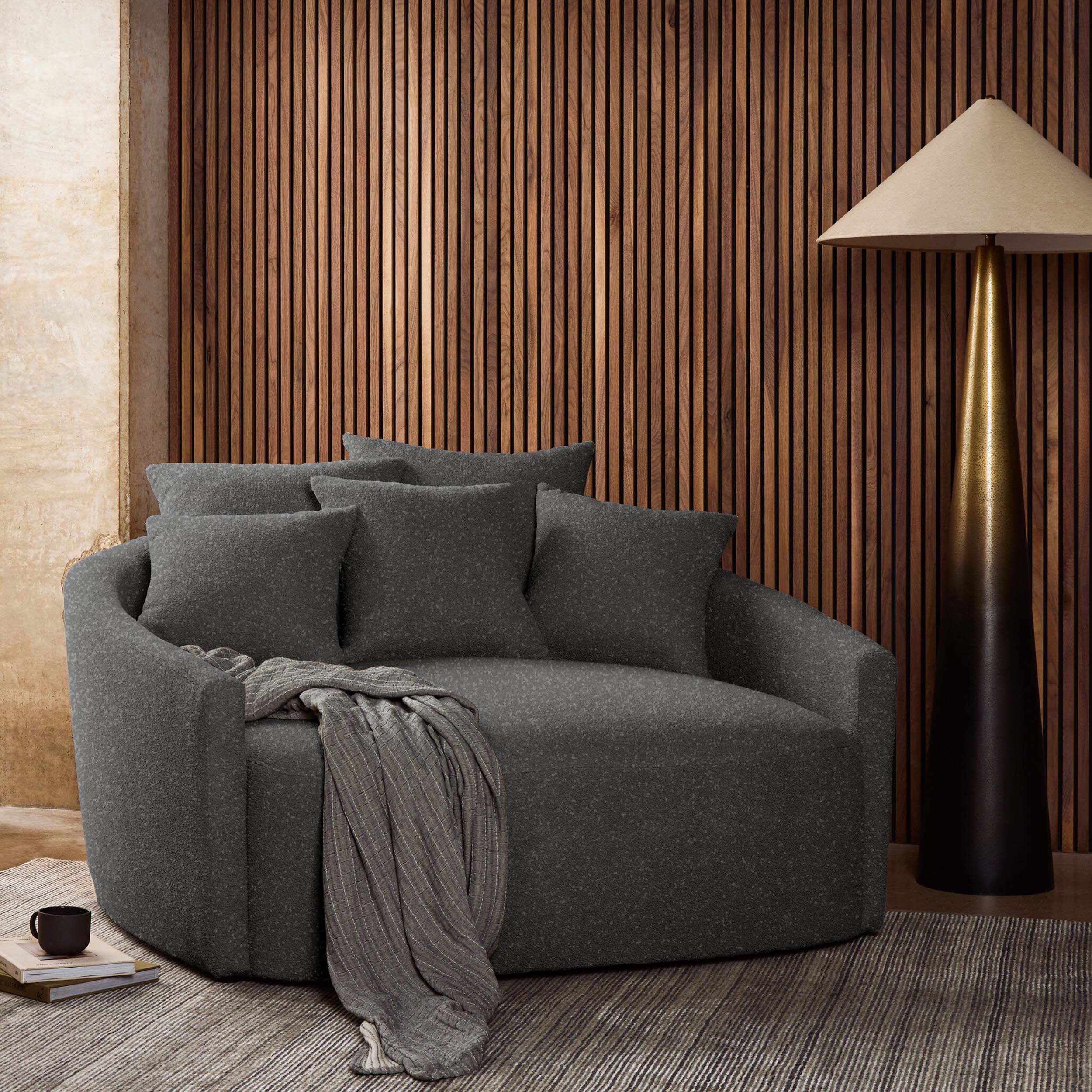 Chloe Media Lounger, Fallon Charcoal