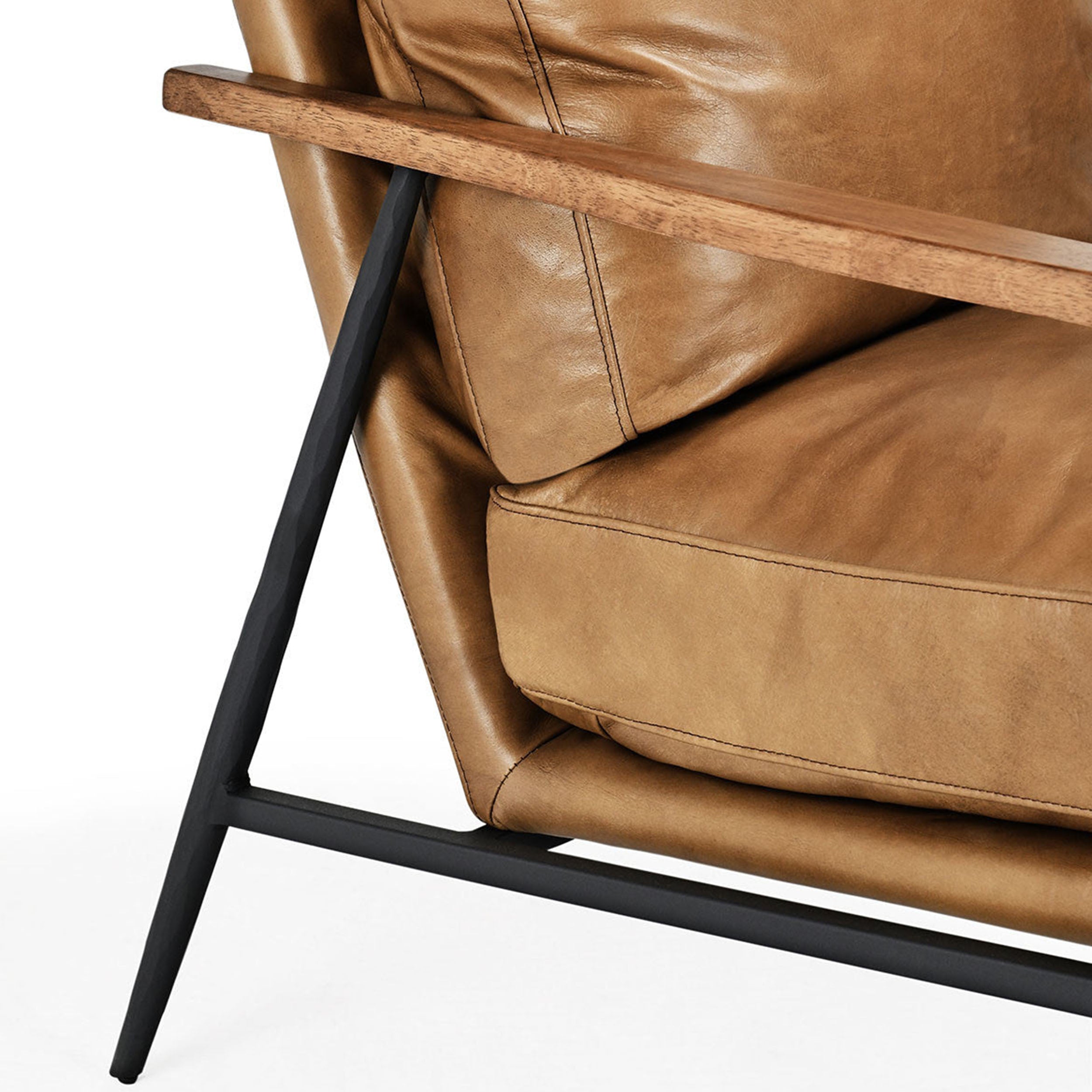 Christopher Leather Club Chair, Adobe Tan