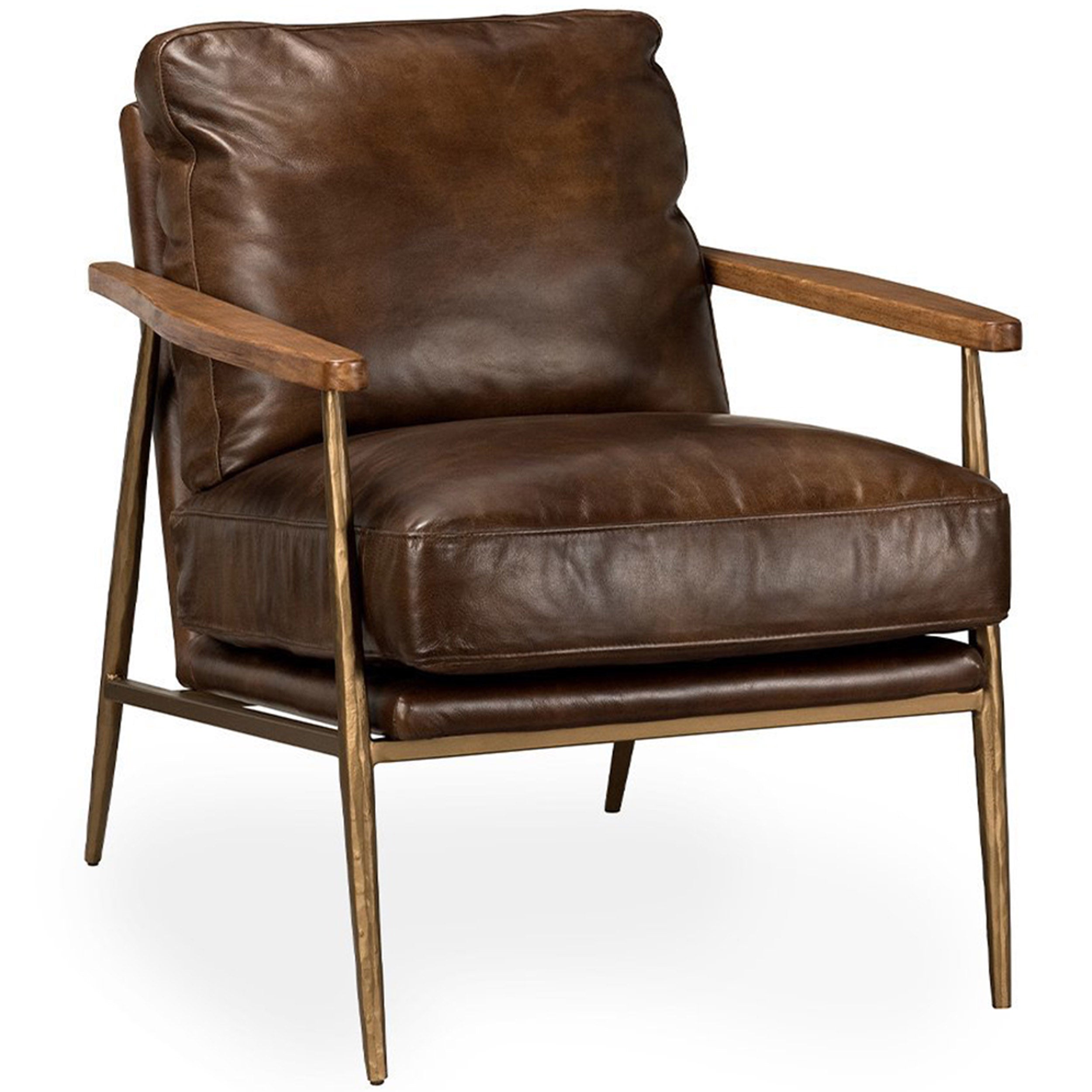 Christopher Leather Club Chair, Truffle Brown