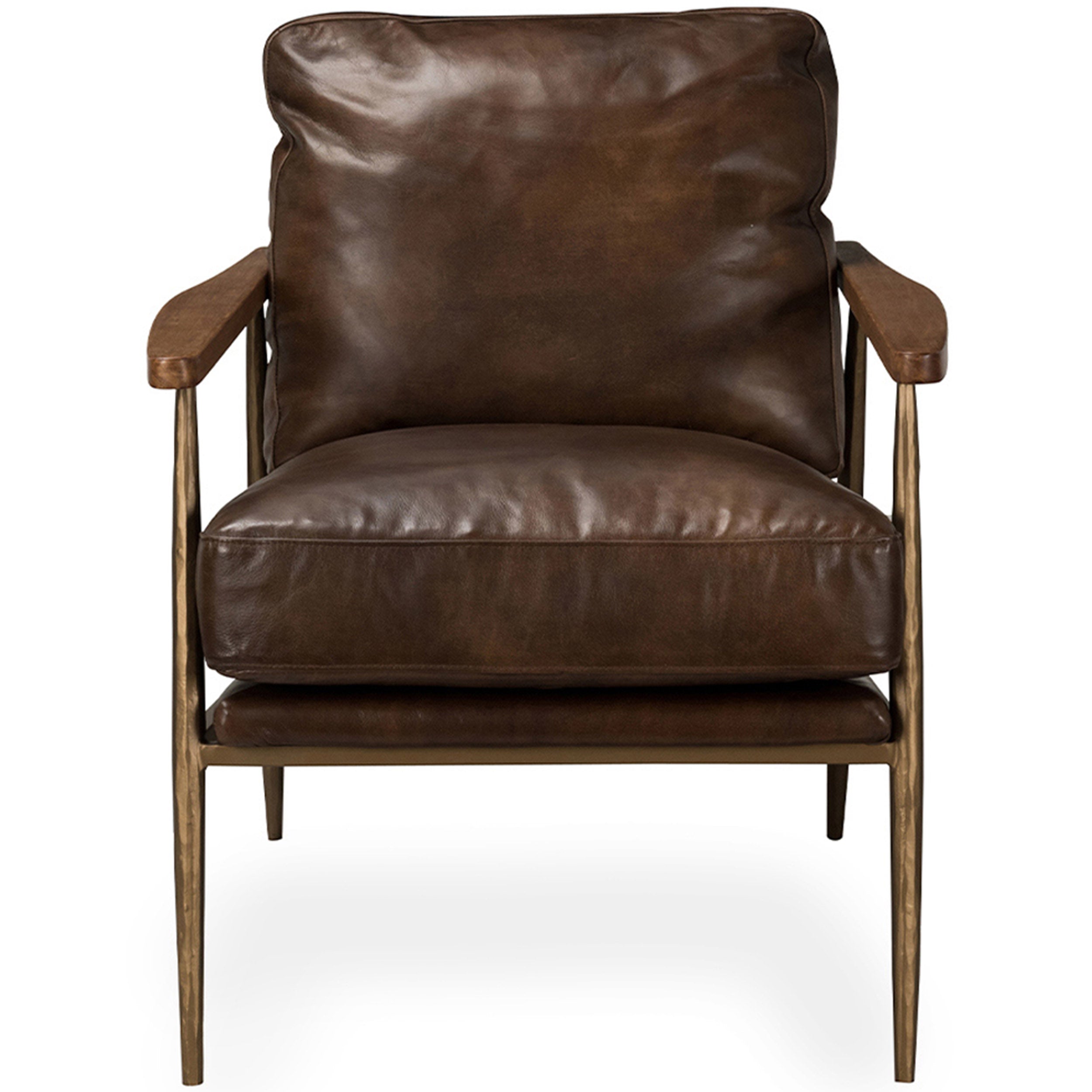 Christopher Leather Club Chair, Truffle Brown