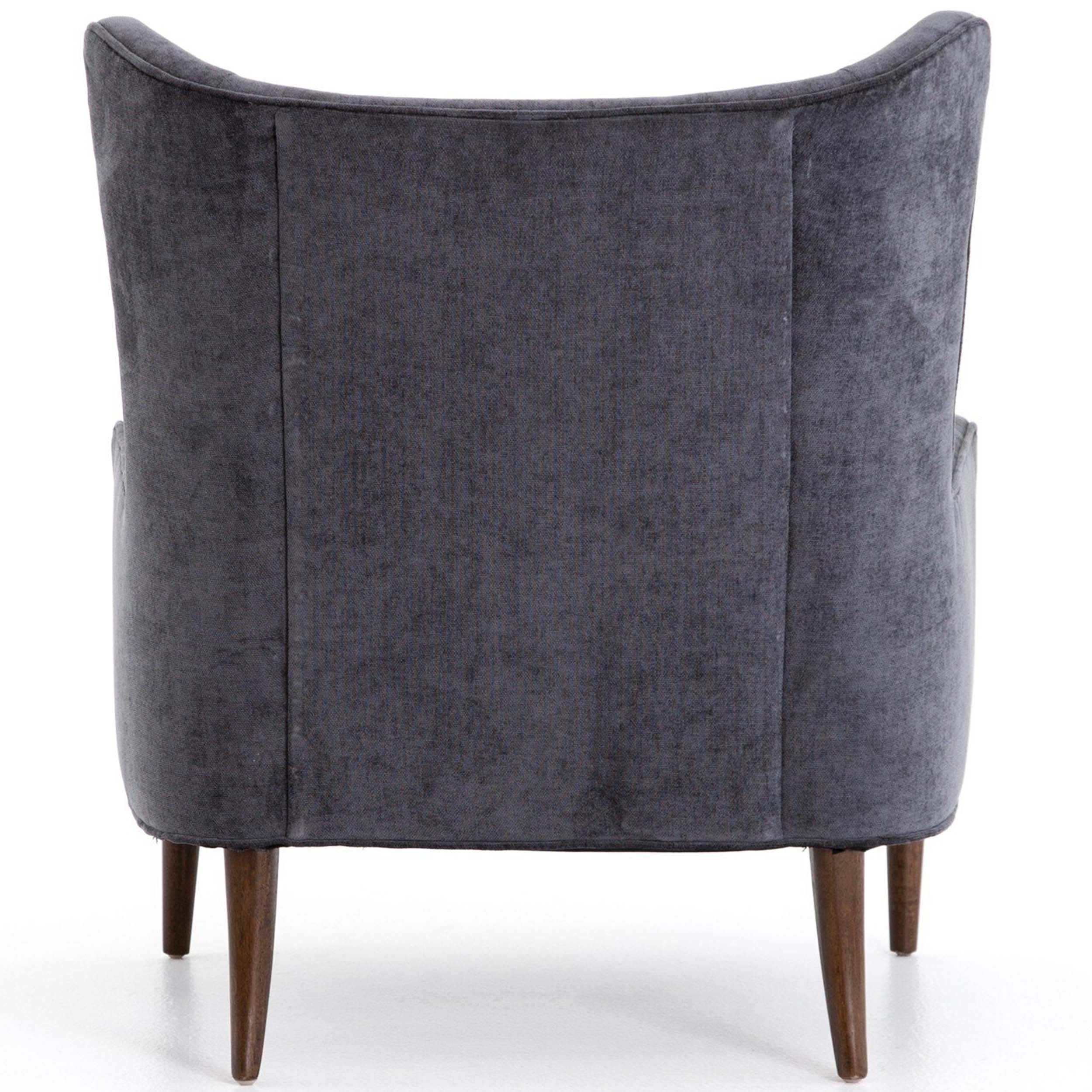 Clermont Chair, Charcoal Worn Velvet