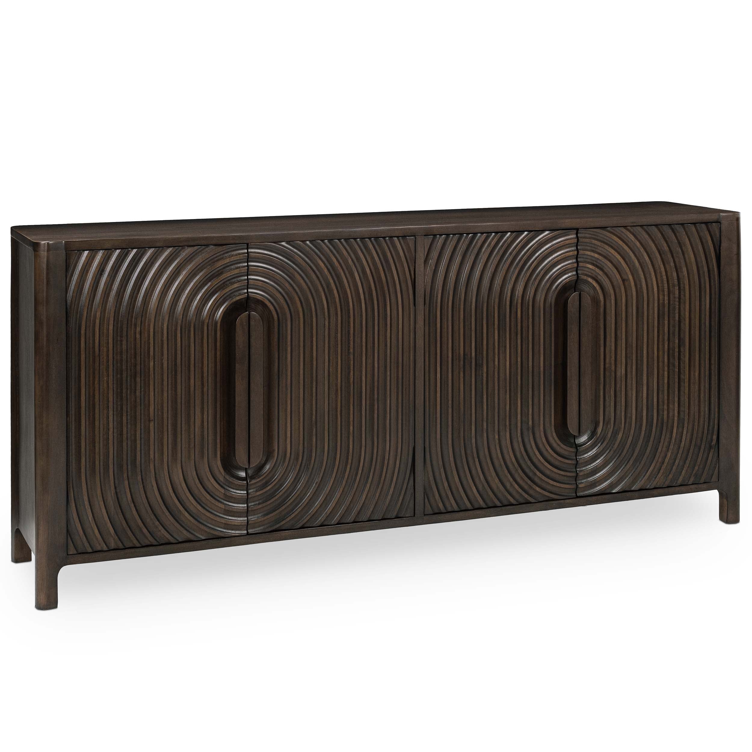 Colson Solid Wood 4Dr Cabinet, Dark
