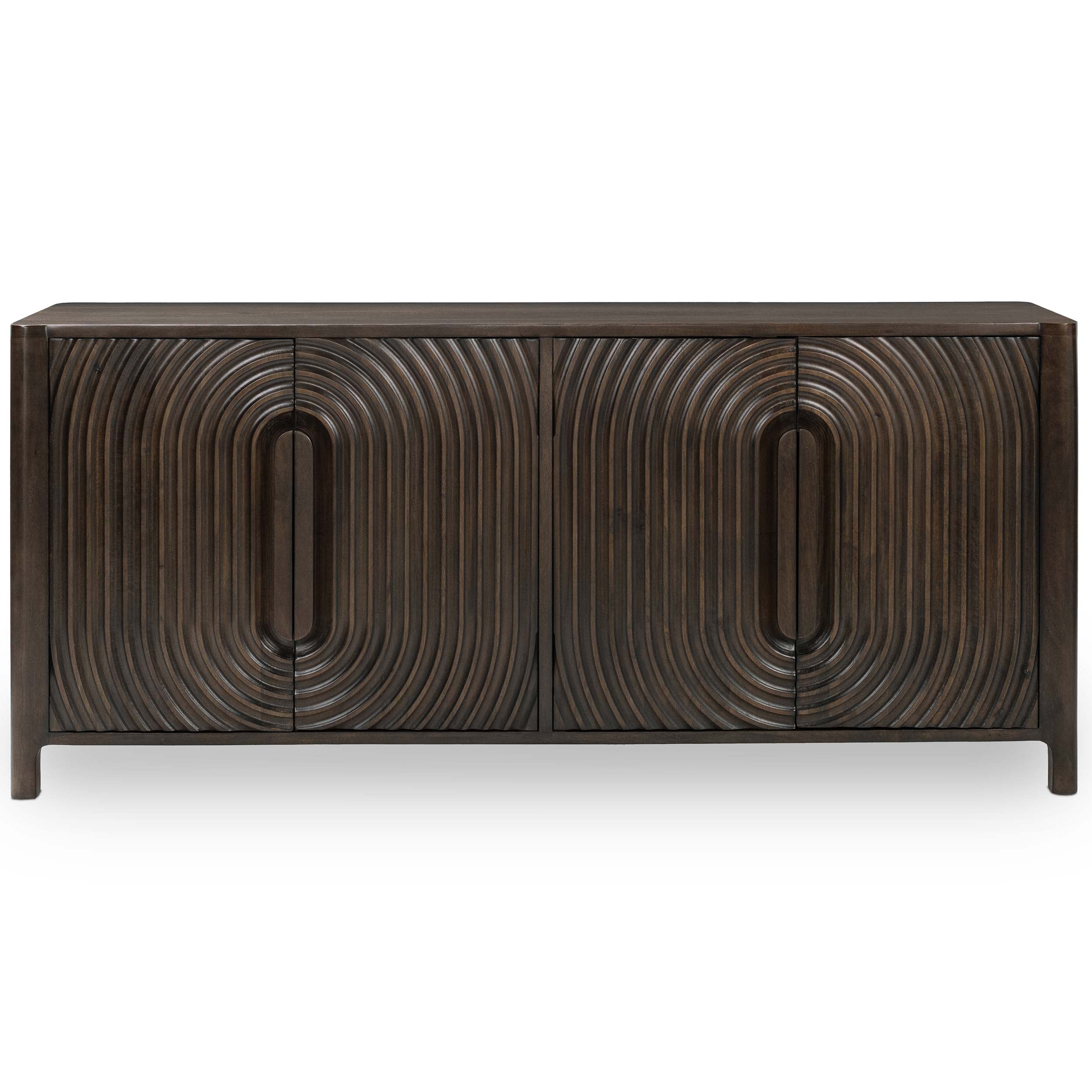 Colson Solid Wood 4Dr Cabinet, Dark