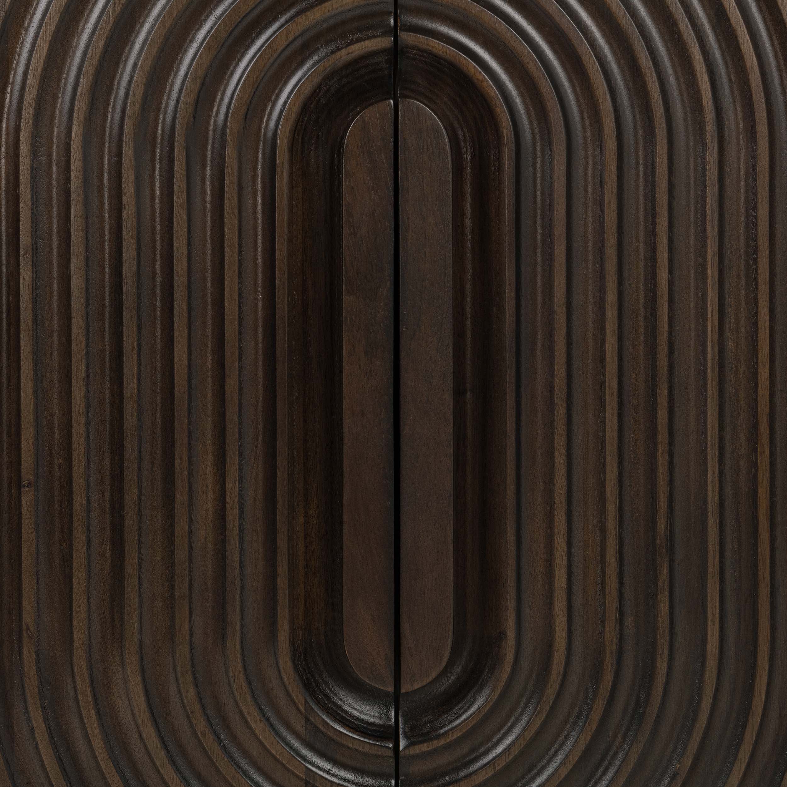 Colson Solid Wood 4Dr Cabinet, Dark