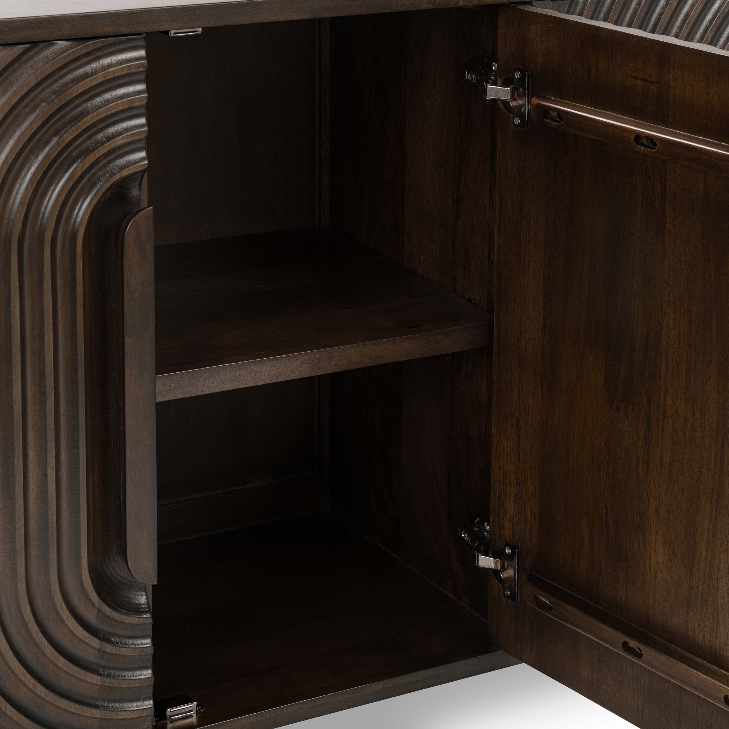 Colson Solid Wood 4Dr Cabinet, Dark