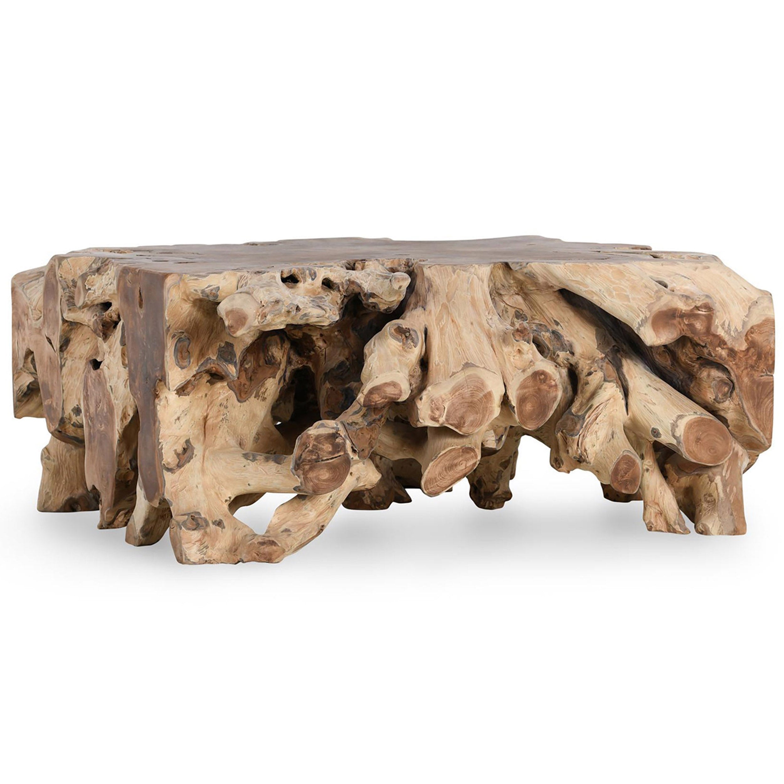 Cypress Square Teak Root Coffee Table, Natural