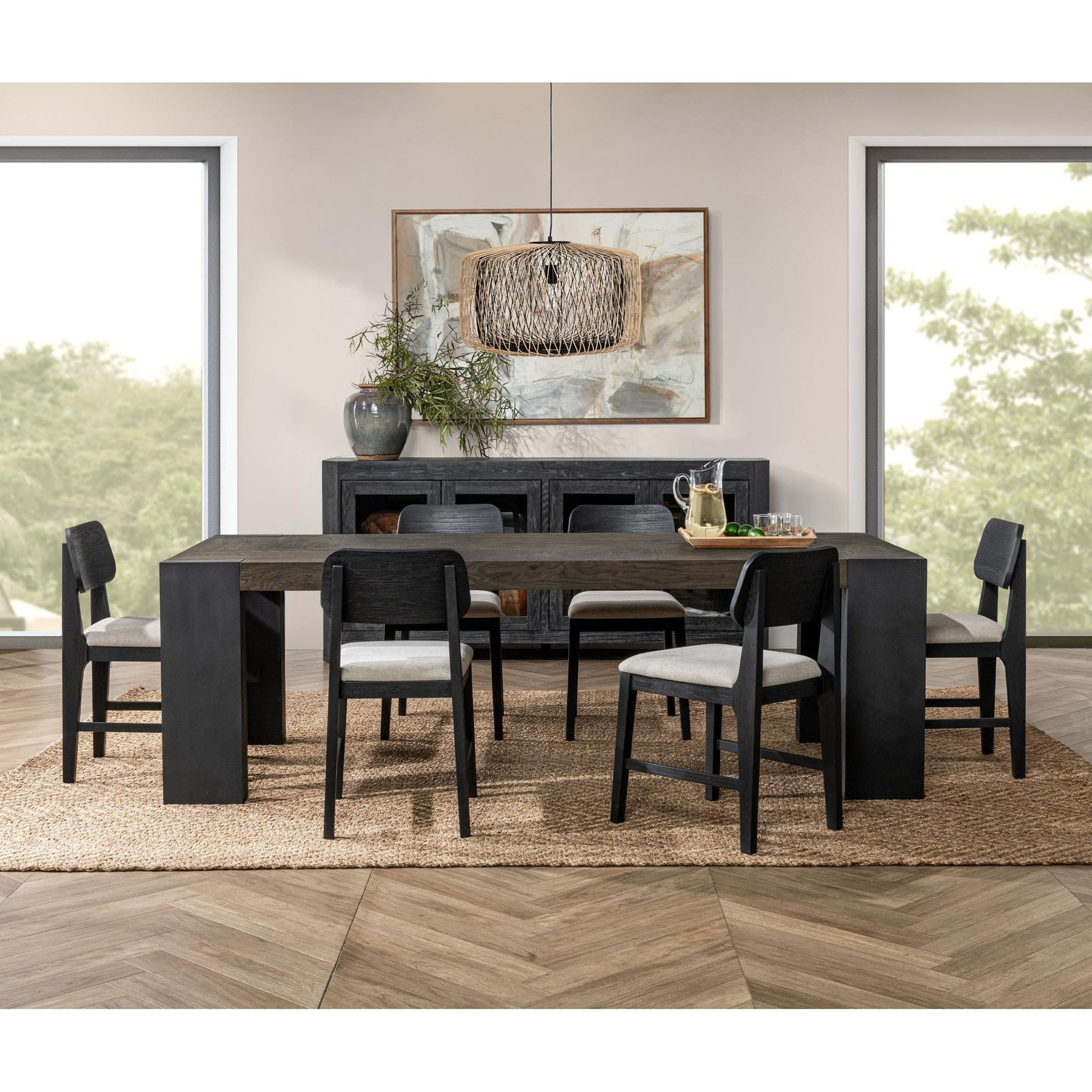 Deavan Rectangular Dining Table, Toasted Brown/Metal