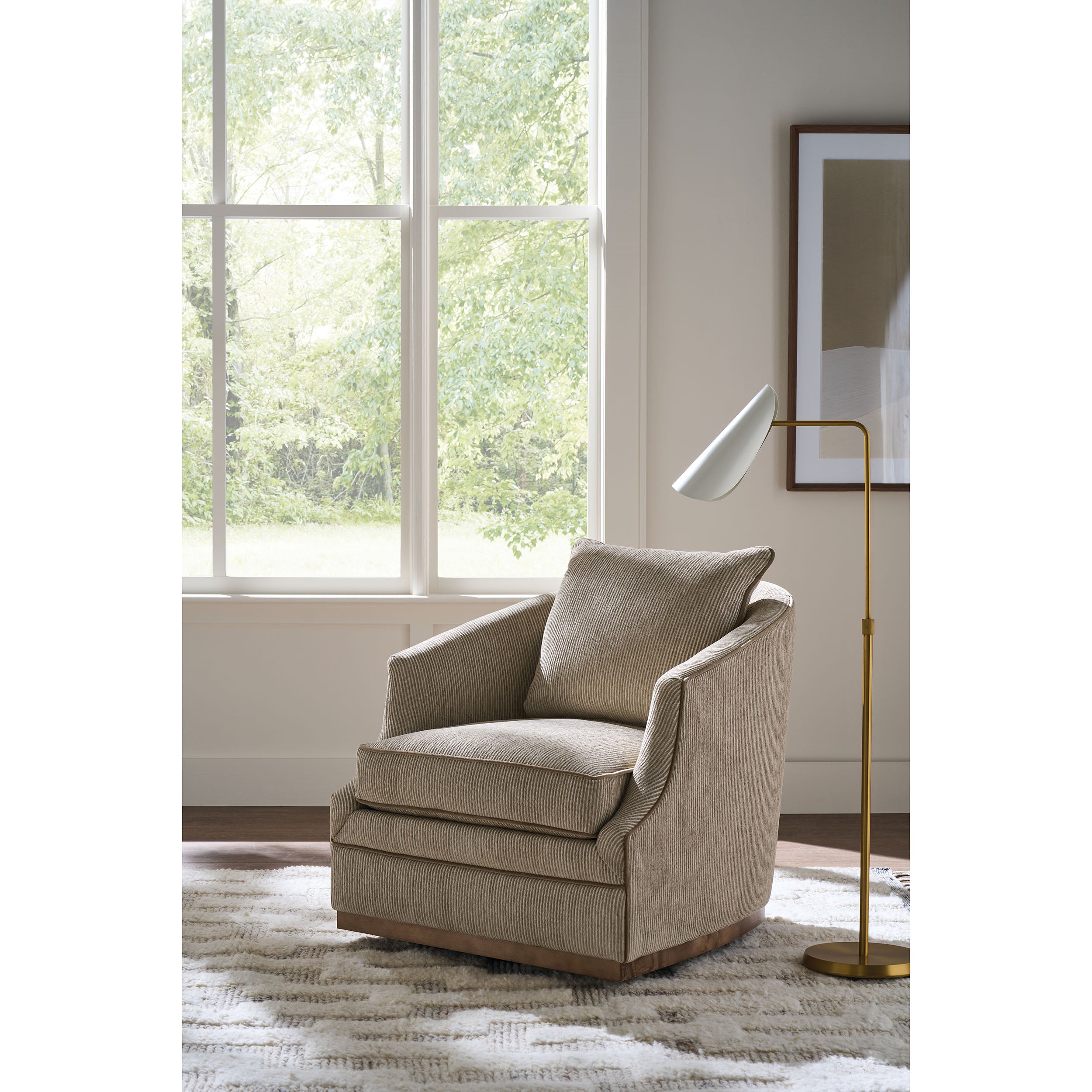 Emmerson Quick Ship Swivel Chair, Beige