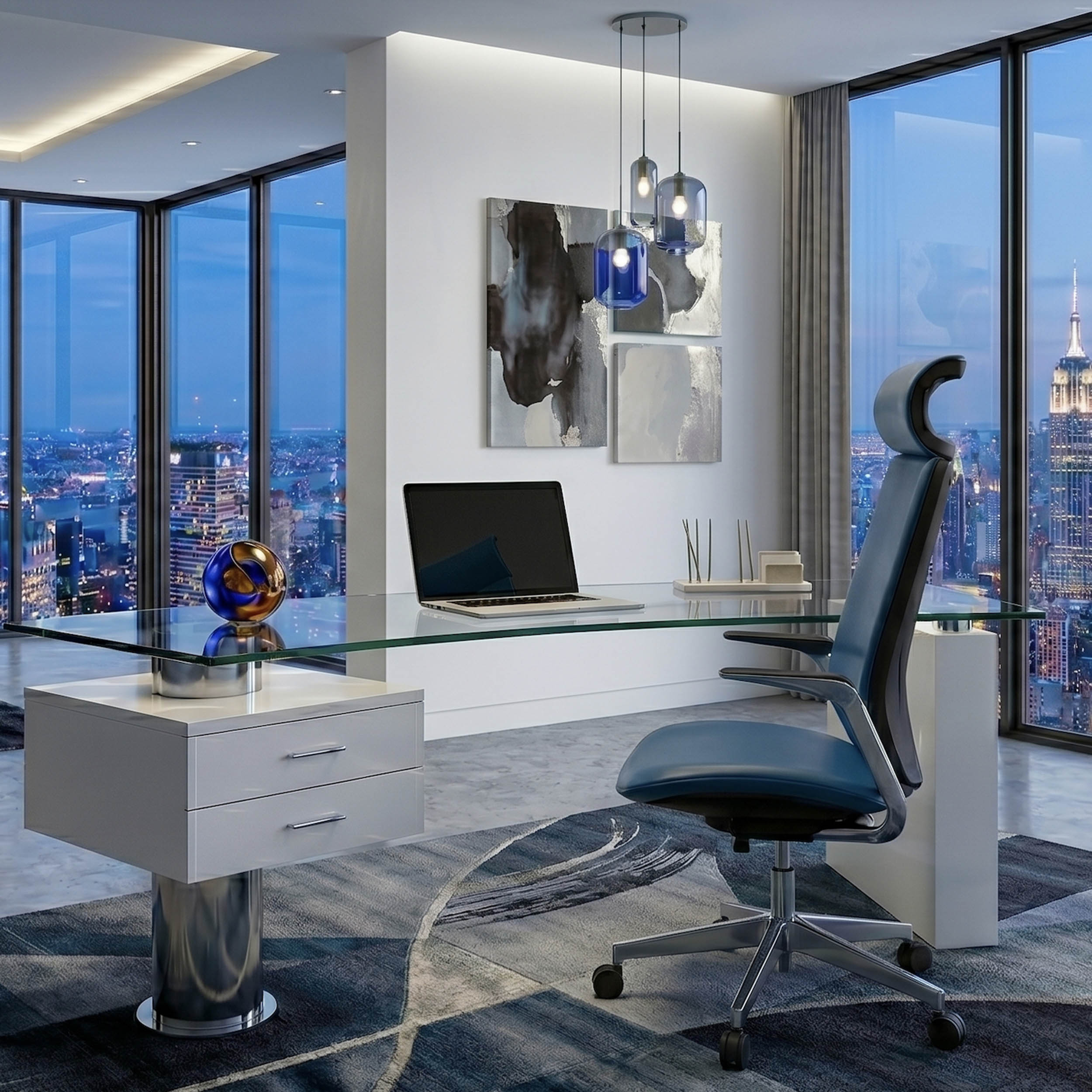Flo F1-B Office Chair, Blue
