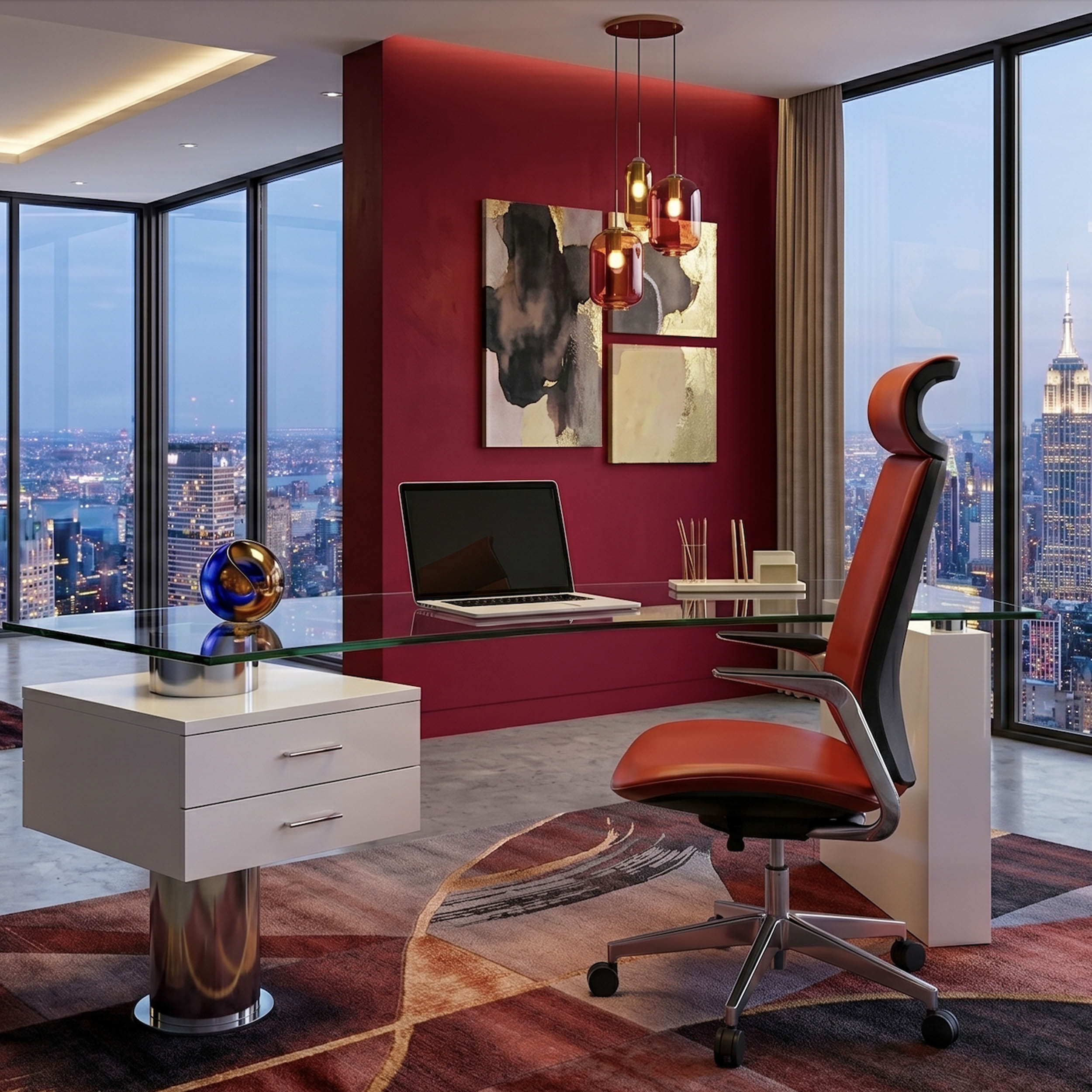Flo F1-B Office Chair, Red
