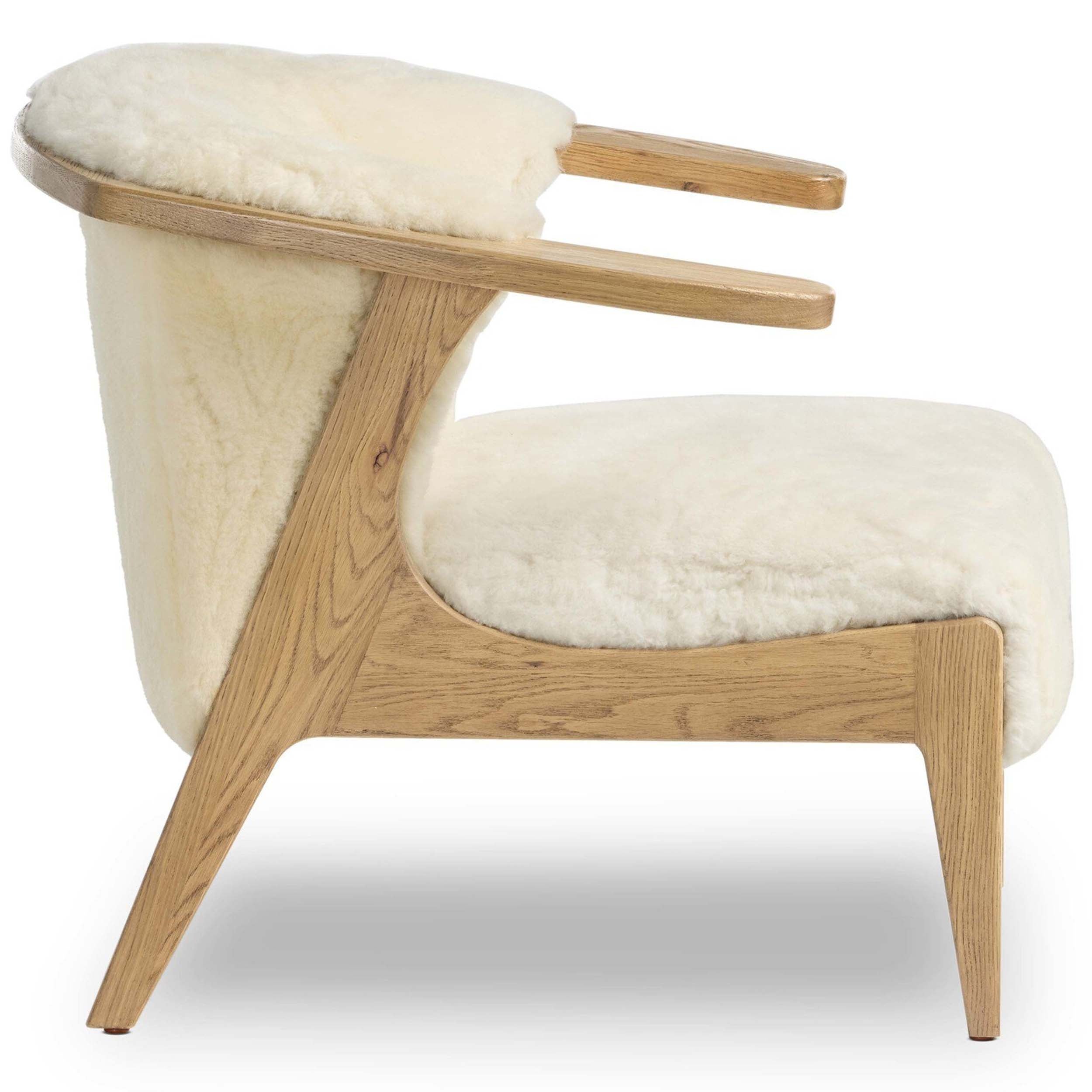 Fabian Chair, Cream Shearling