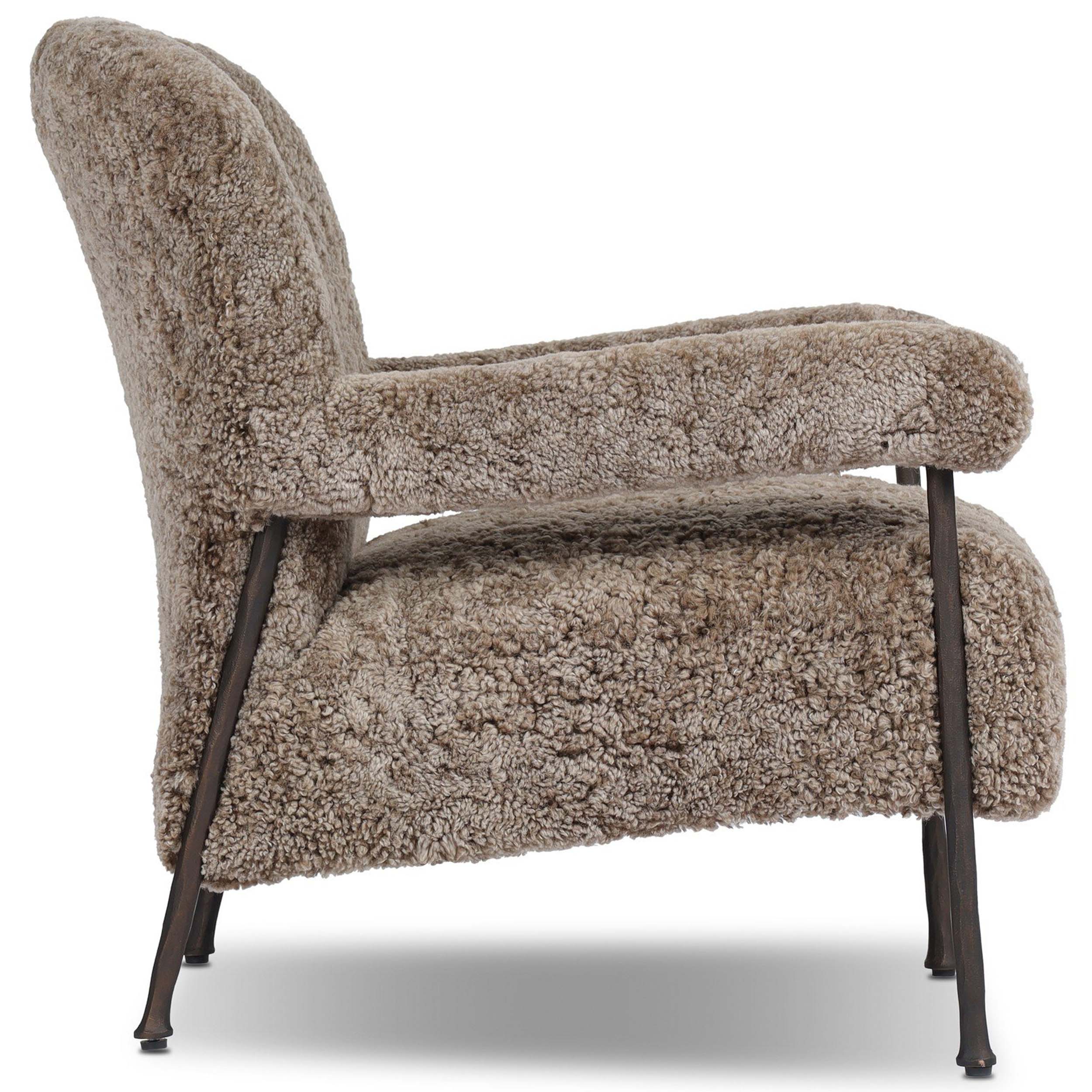 Gabriette Chair, Taupe Shearling