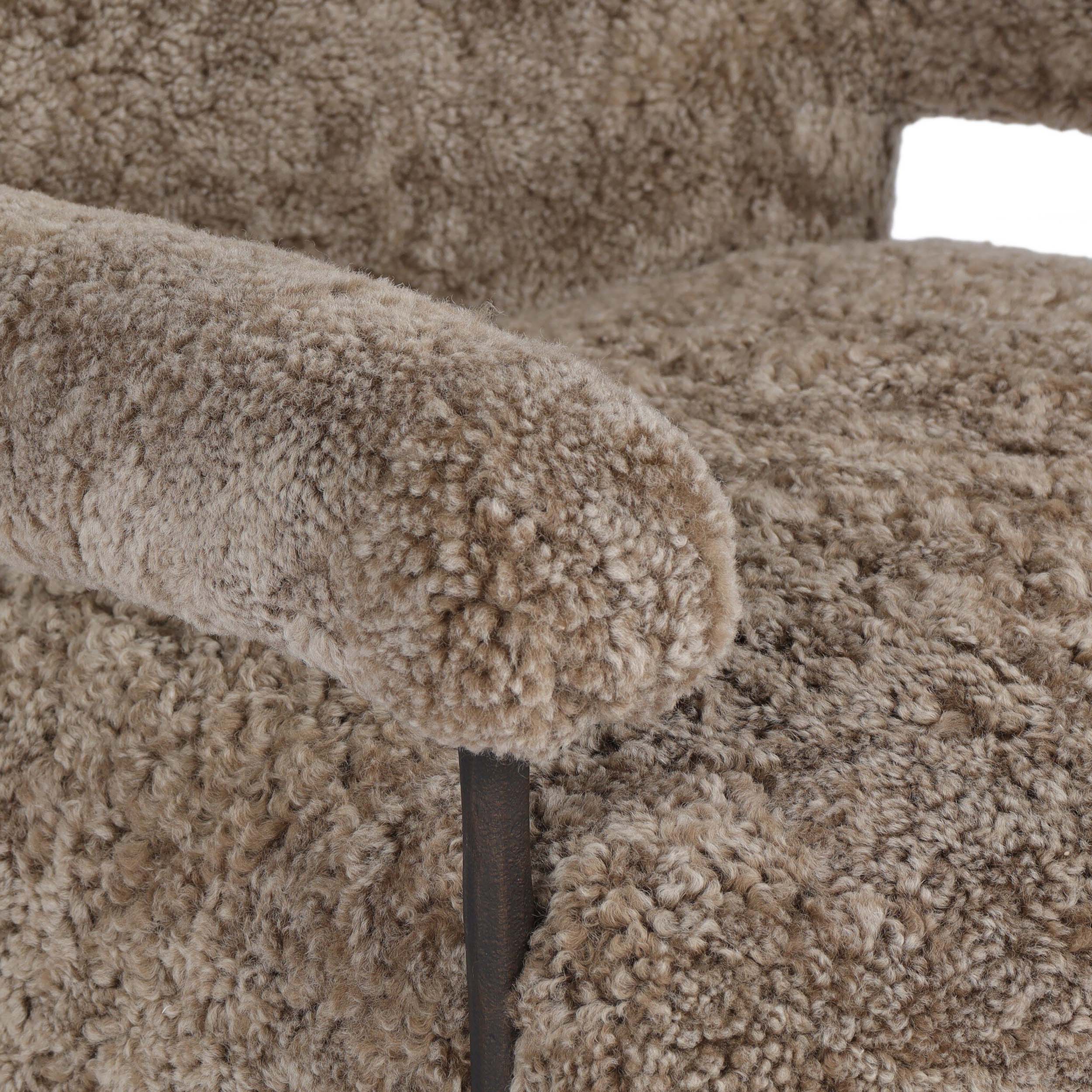 Gabriette Chair, Taupe Shearling