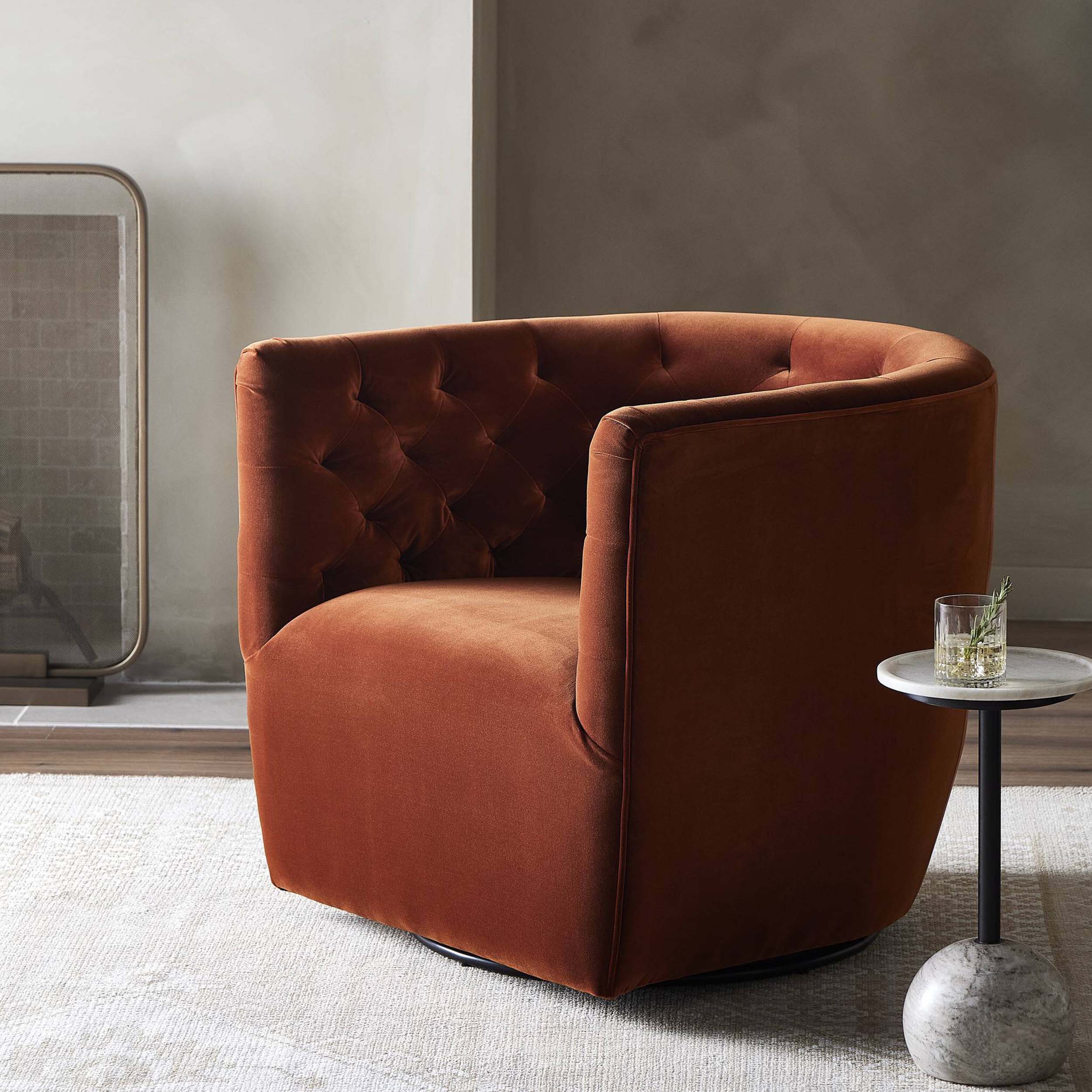 Hanover Swivel Chair, Sapphire Rust