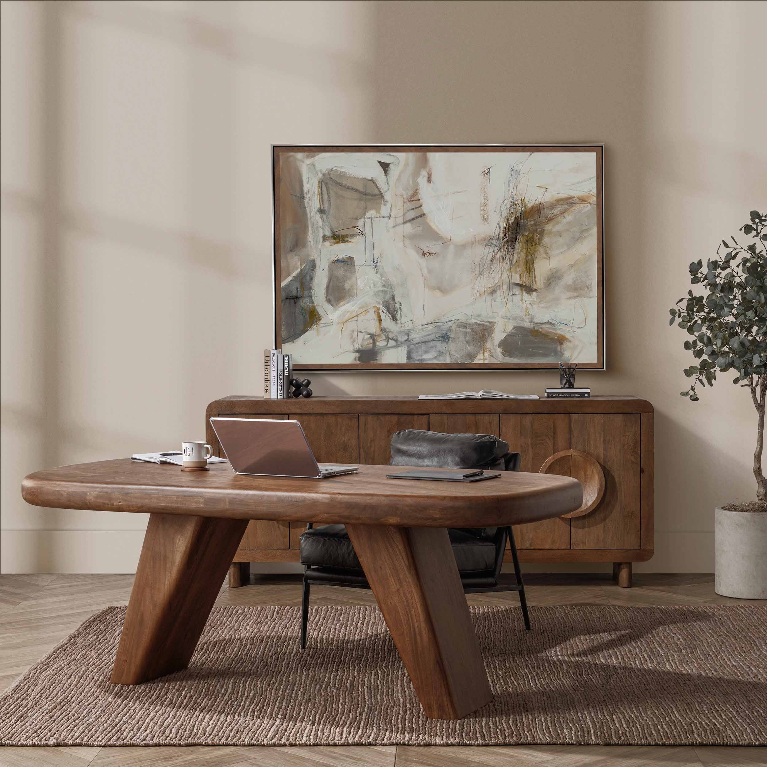 Harvery Solid Wood Desk, Chestnut