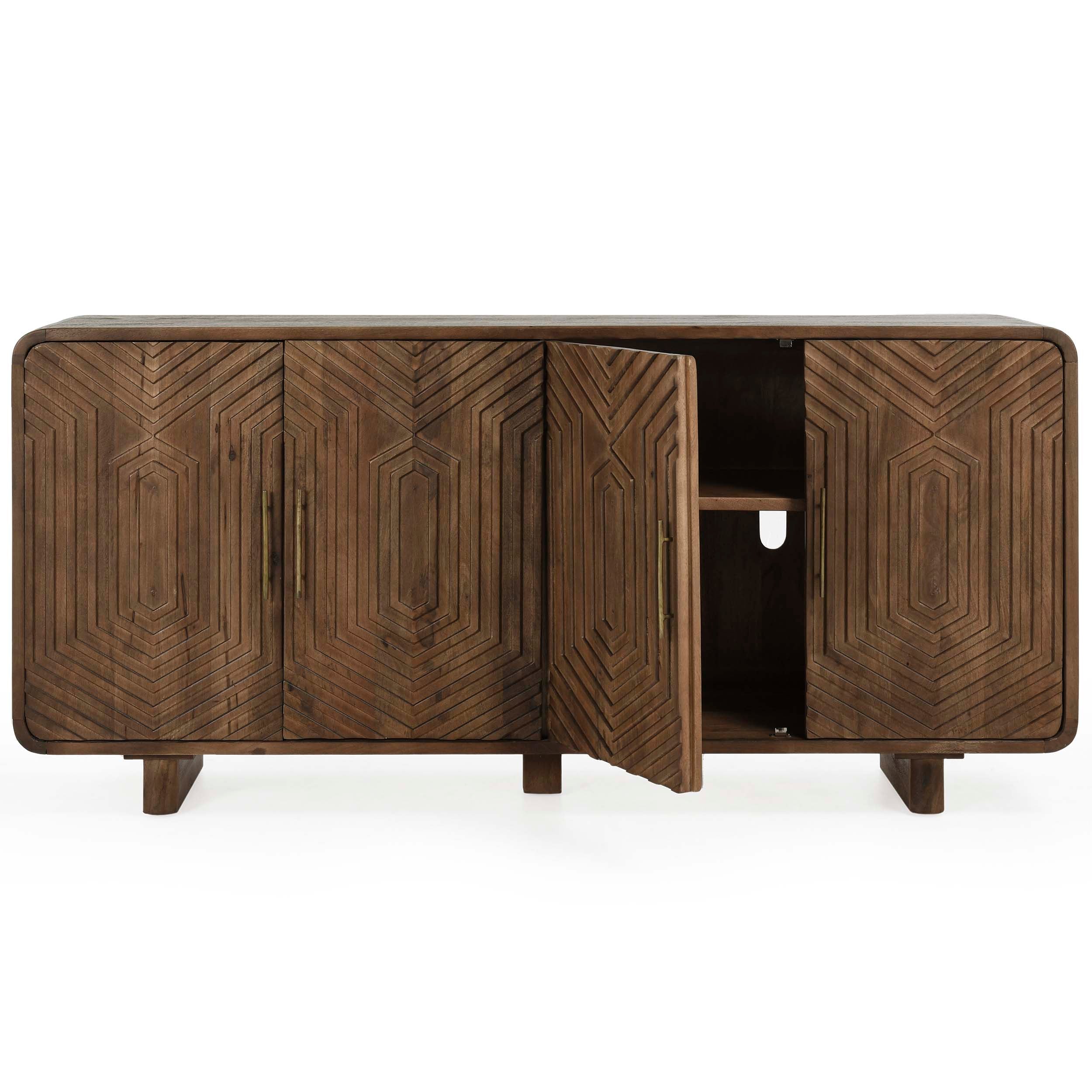 Holmes Solid Wood 4Dr Buffet, Artisan Brown