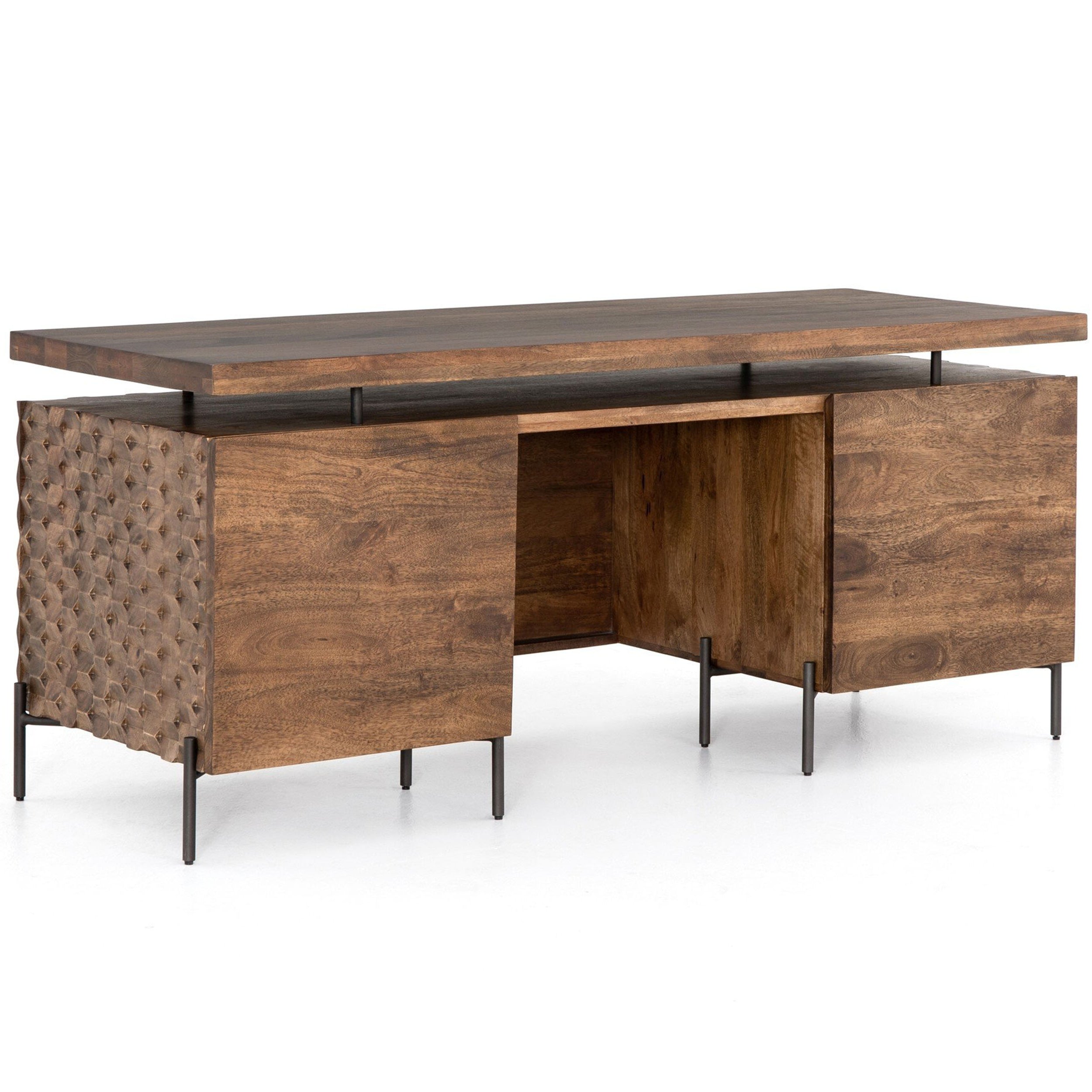 Raffael Desk, Gunmetal, Antique Brown