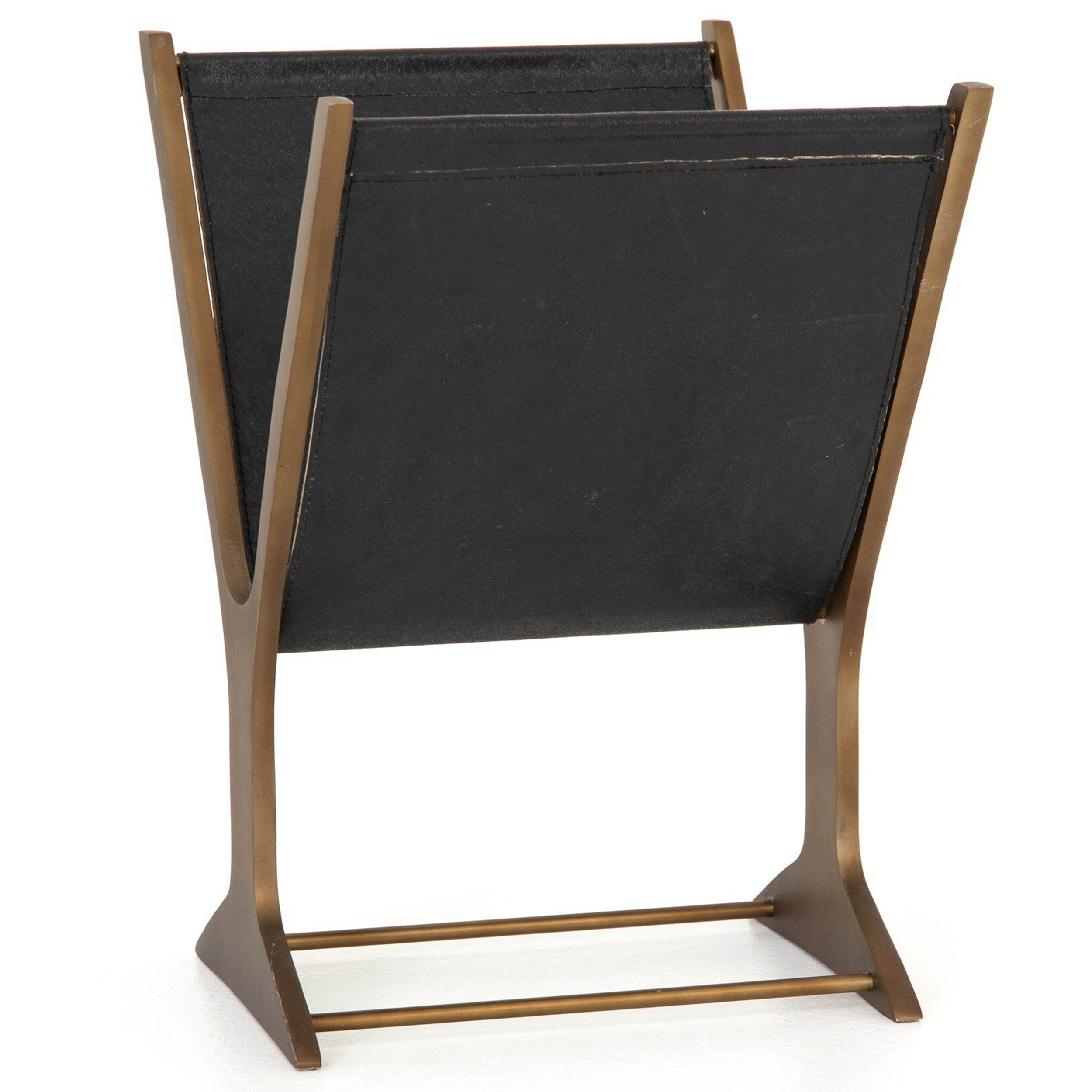 Feldman Magazine Rack, Rustic Brass